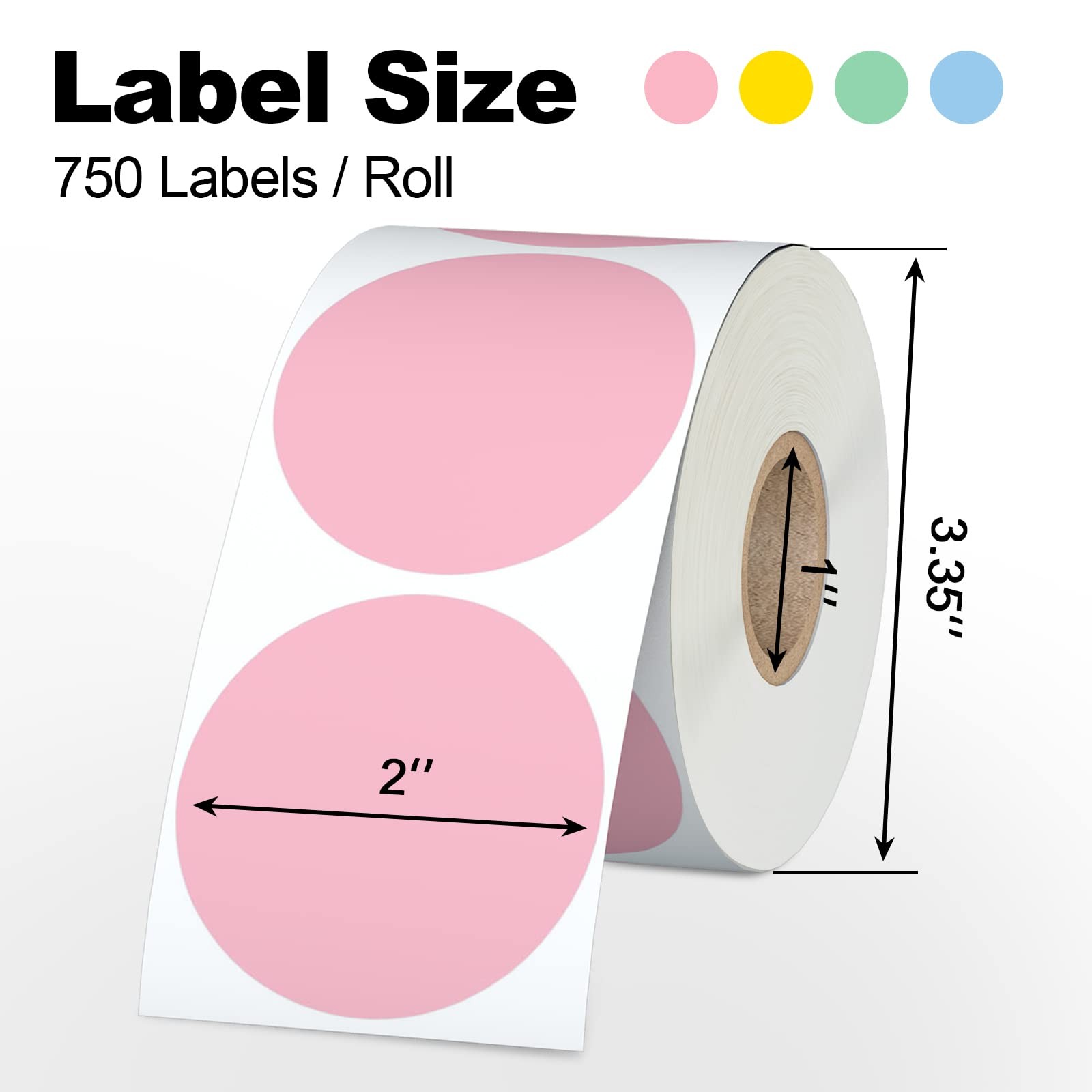 2″ 6 Rolls 4500 Labels Red Circle Direct Thermal Stickers Labels Rolls Compat…
