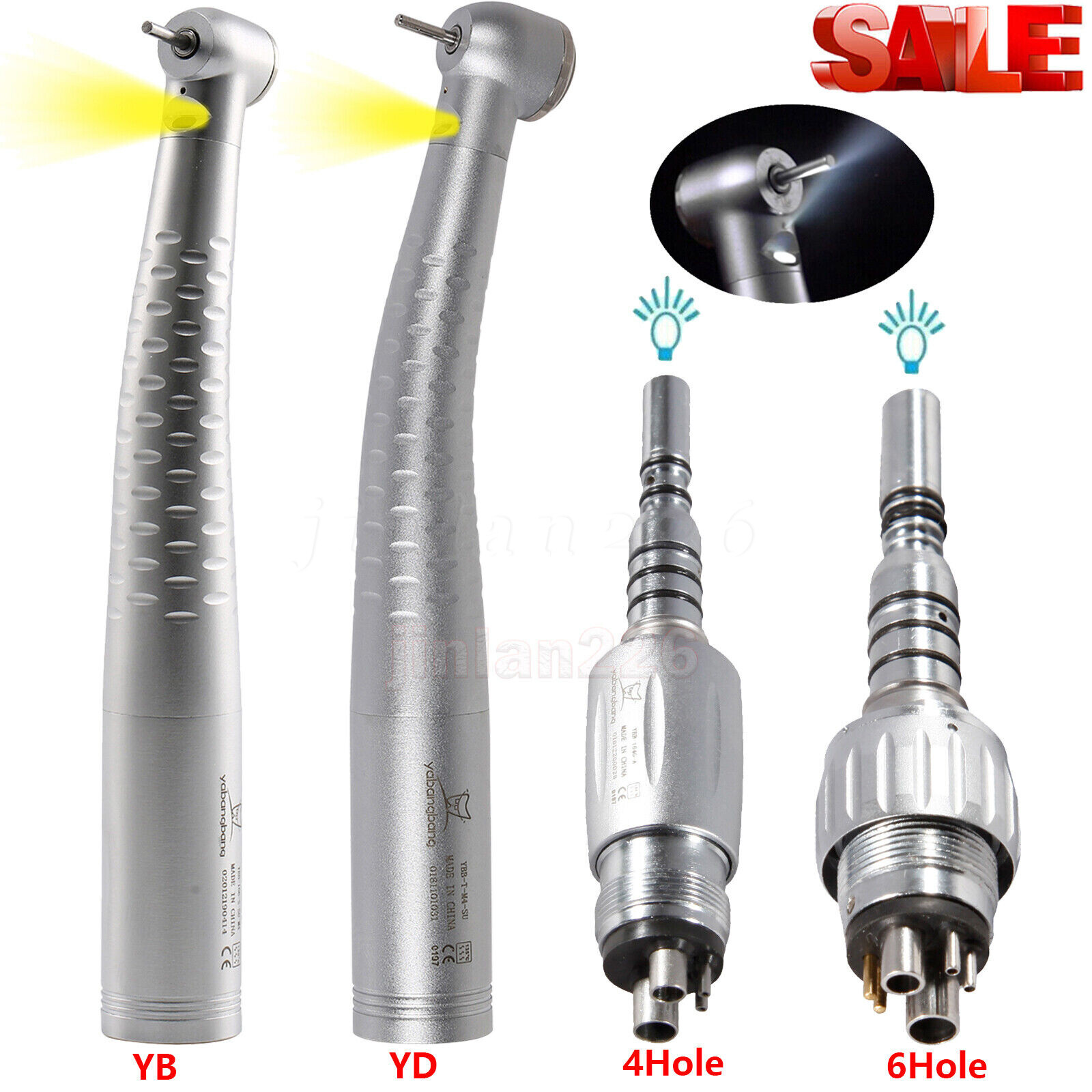 KAVO Style Dental Fiber Optic LED High Speed Handpiece /+LED Quick Coupler 4H/6H