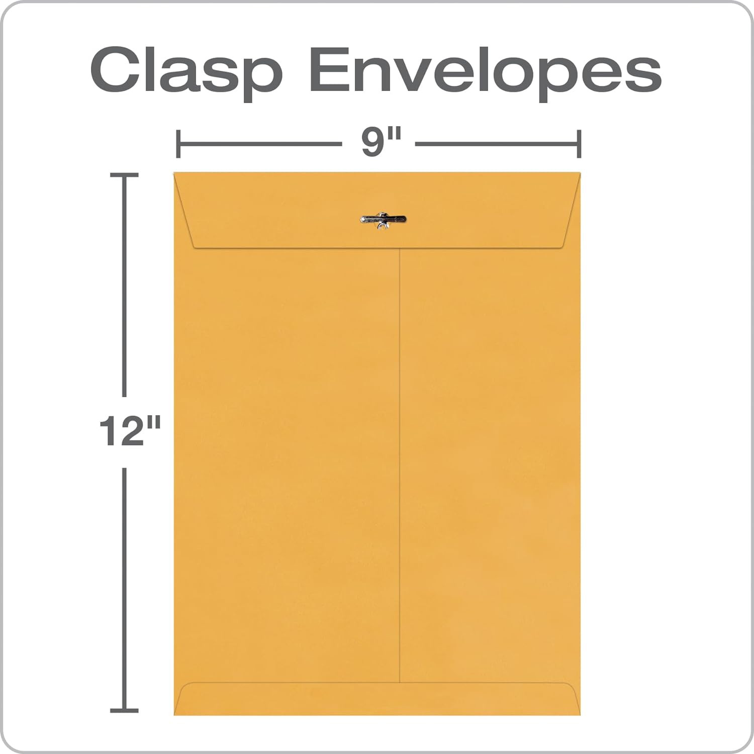 9×12 Clasp Envelopes Brown Kraft Heavy Duty Mailing Envelopes 100Ct