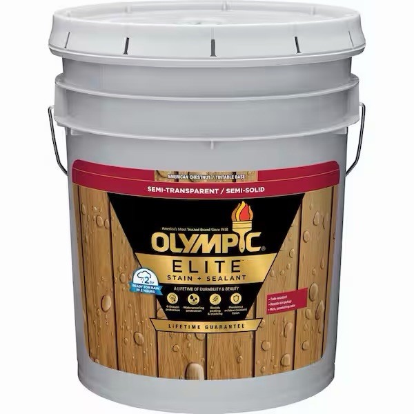 Elite 5 Gal. American Chestnut Semi-Transparent Exterior Stain and Sealer in One