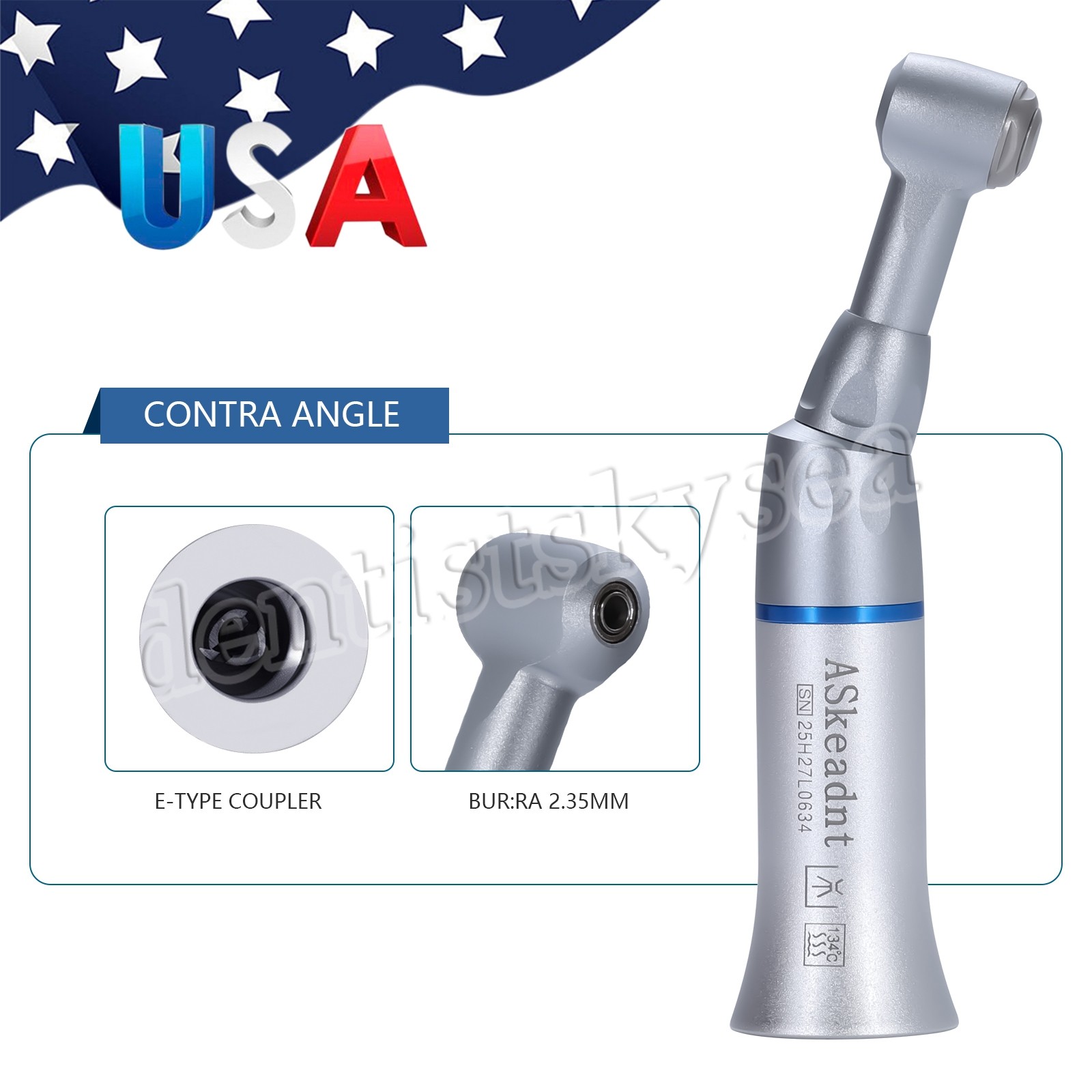 Dental Low Speed Contra Angle Handpiece fit NSK E-type Motor 135°C Autoclave wl#