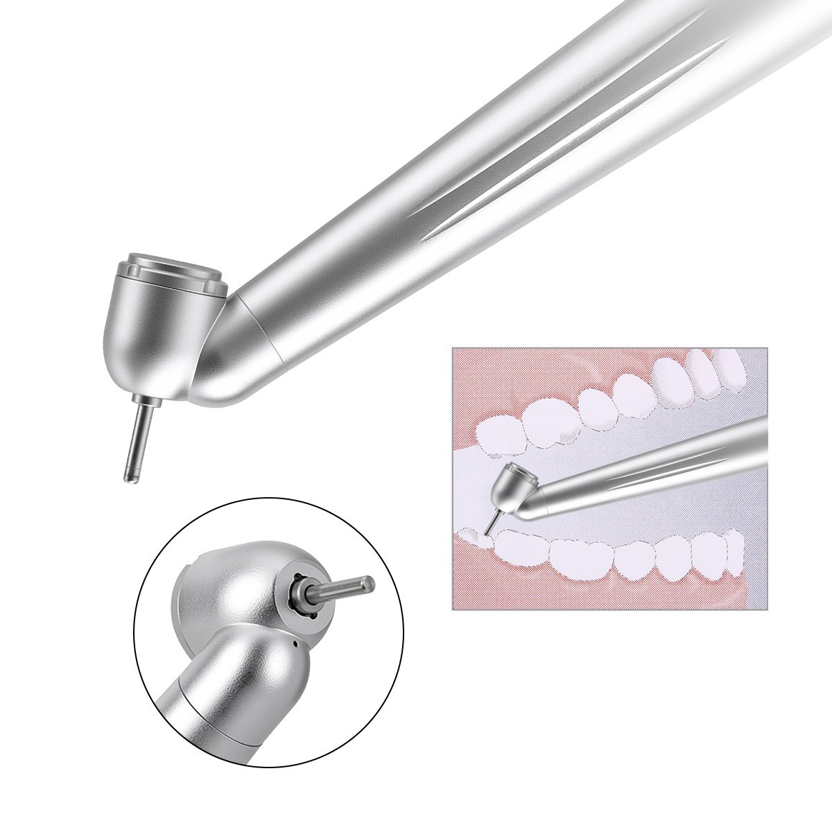Dental Surgical 45° High Speed Handpiece Air Turbine Push Button 4 Hole