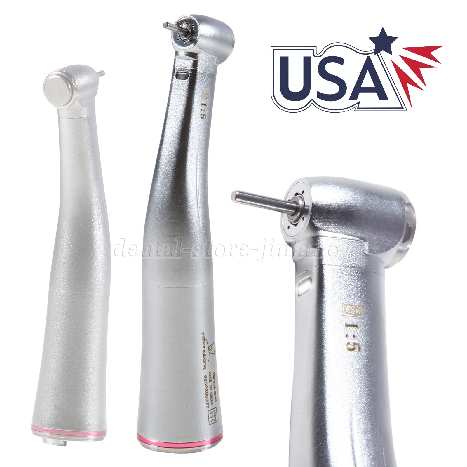 Dental 1:5 Increasing Contra Angle Optic LED Handpiece Fit for Electric Motor sk