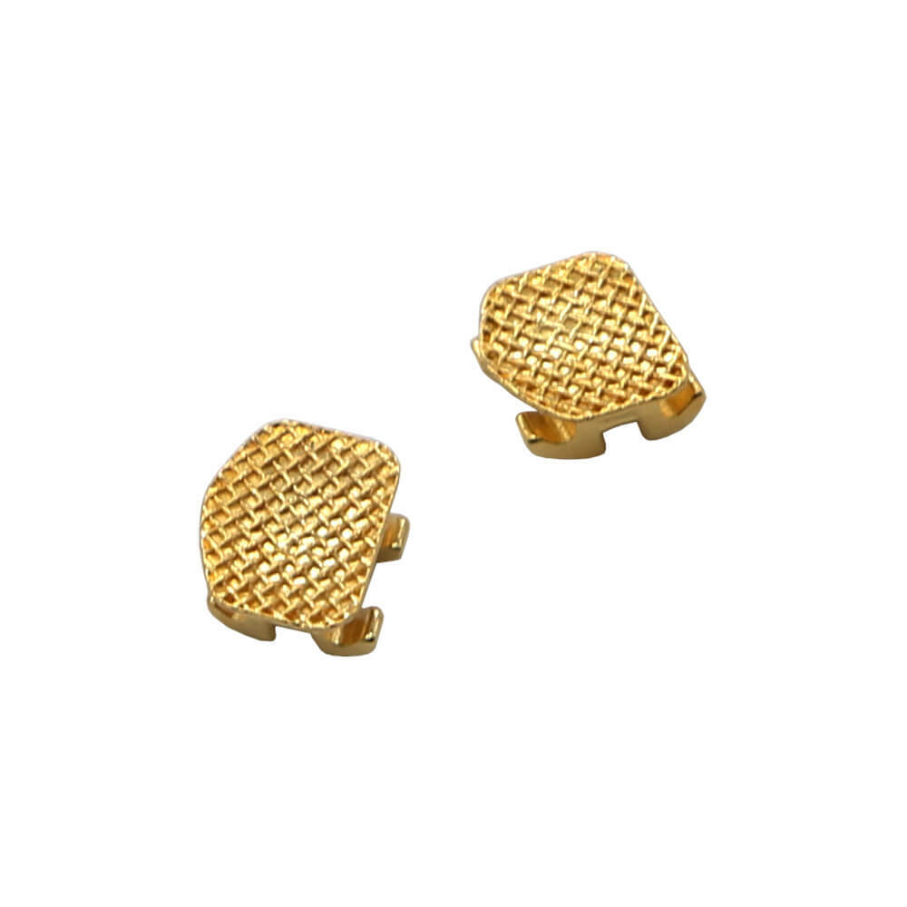 18K Gold Coated Orthodontic Metal Brackets, Mini Roth .022 3-4-5 with Hook