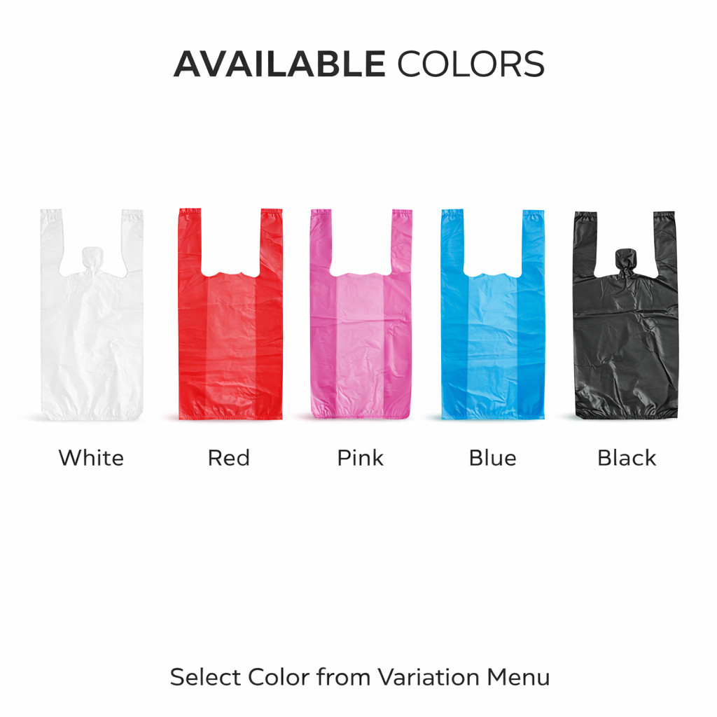 1/10 T-Shirt Bags 8x4x15 Medium-Duty 0.55 Mil Grocery Plastic 50–3000 Bulk