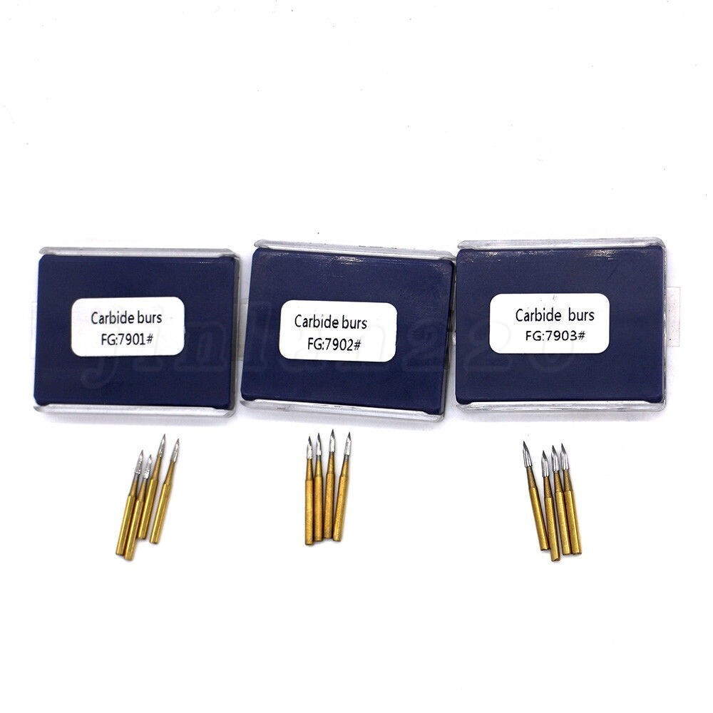 10Pc Dental Trimming & Finishing Drill Tungsten Carbide Flame Bur 7901 7902 7903