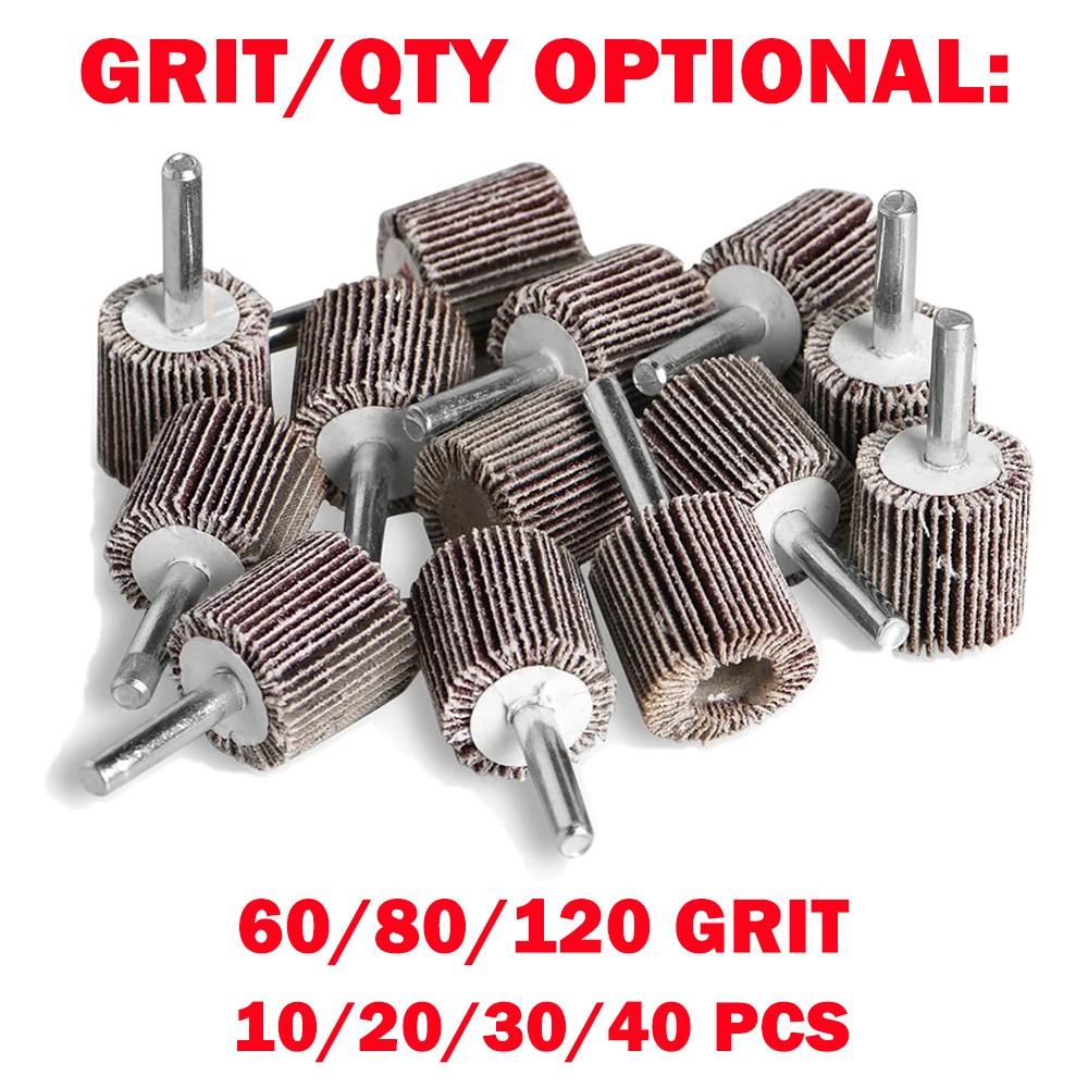 10-40Pc Drill Flap Wheel Sander 1x1x1/4″ Flapper Sanding Grinding 60 80 120 Grit