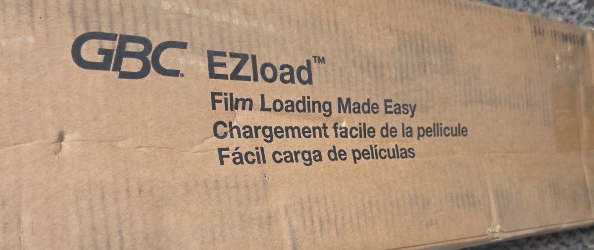 GBC EZload Laminating Roll Film 3 mil/1″ Core/25″ x 200’/ 2 rolls/Box