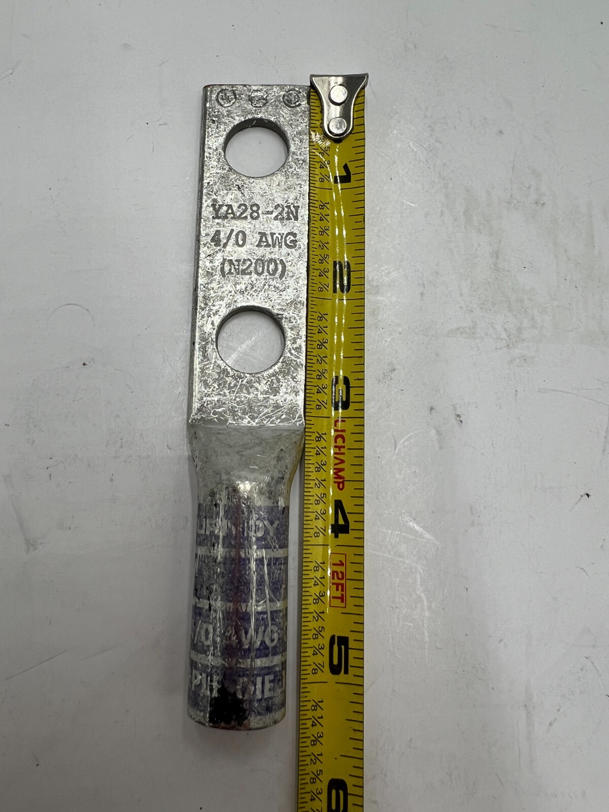 QTY 6 Purple Die 15 Lug Cooper Crimp Burndy YA28-2N 4/0 AWG STR N200 2 Hole 1/2″