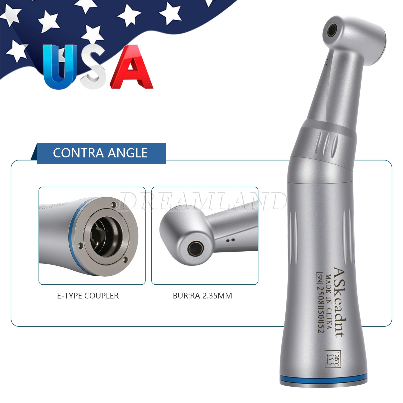 ASkeadnt Low Speed Handpiece 1:1 Inner Channel Contra Angle Max40, 000rpm
