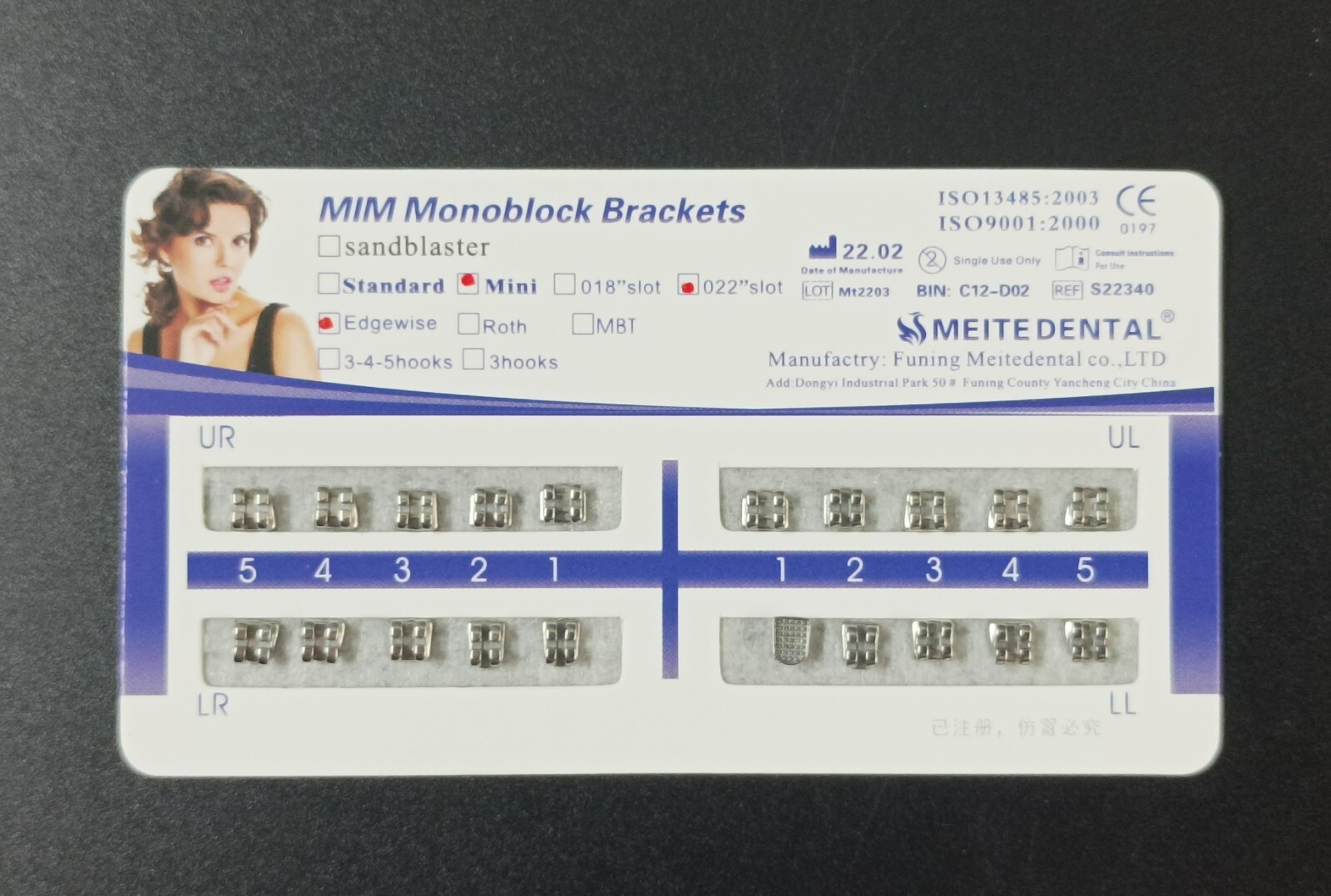 10 Sets Dental Orthodontic Metal Brackets Braces Mini Roth/MBT 022 345 Hooks