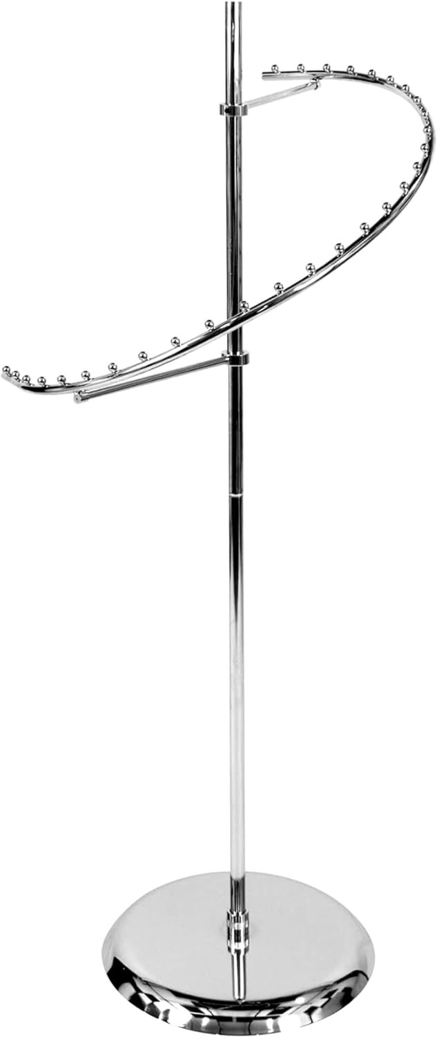 Spiral Clothing Rack Chrome 29 Ball Garment Retail Display Store Fixture 63″ H
