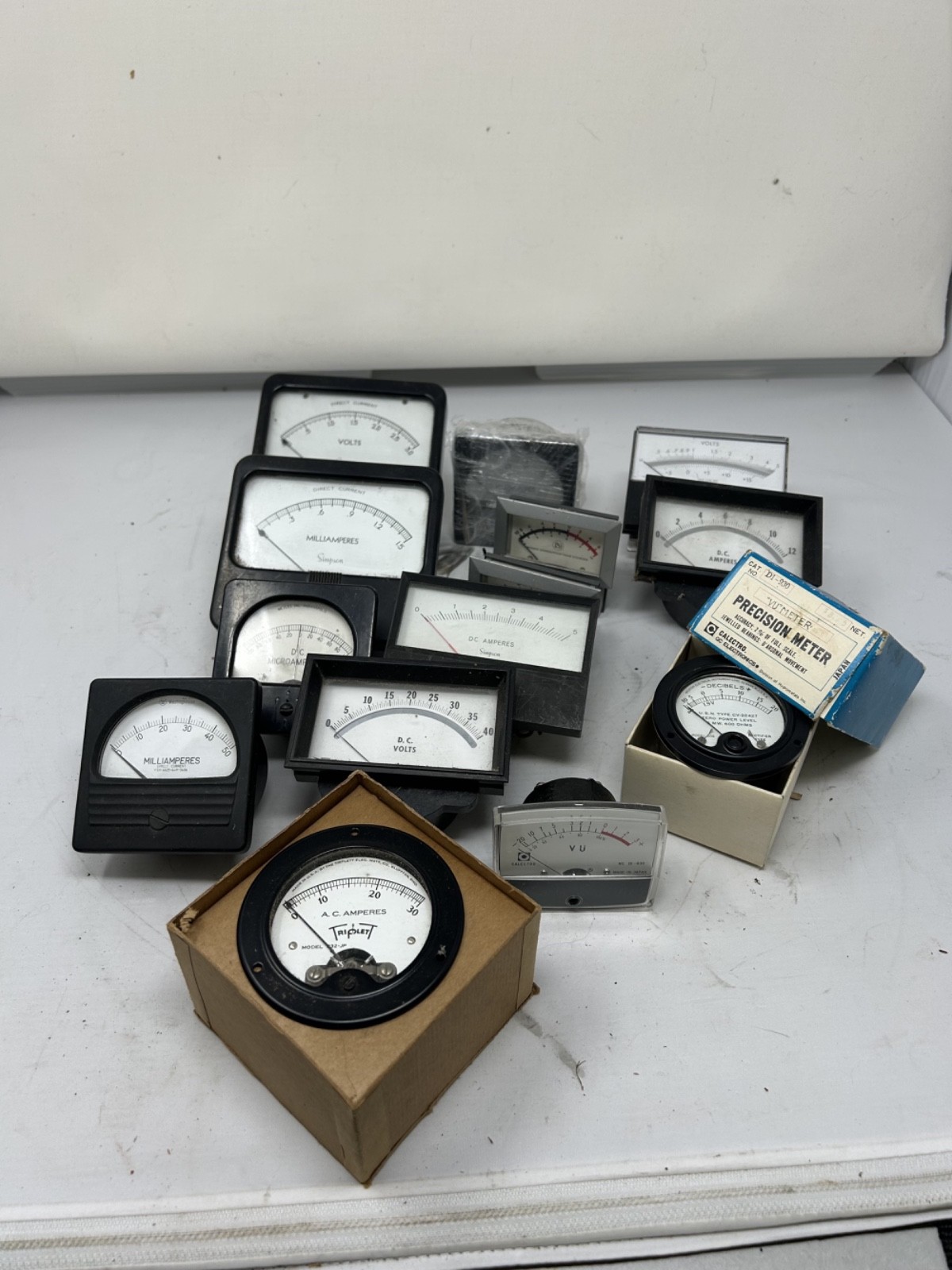 Analog Panel meters box of