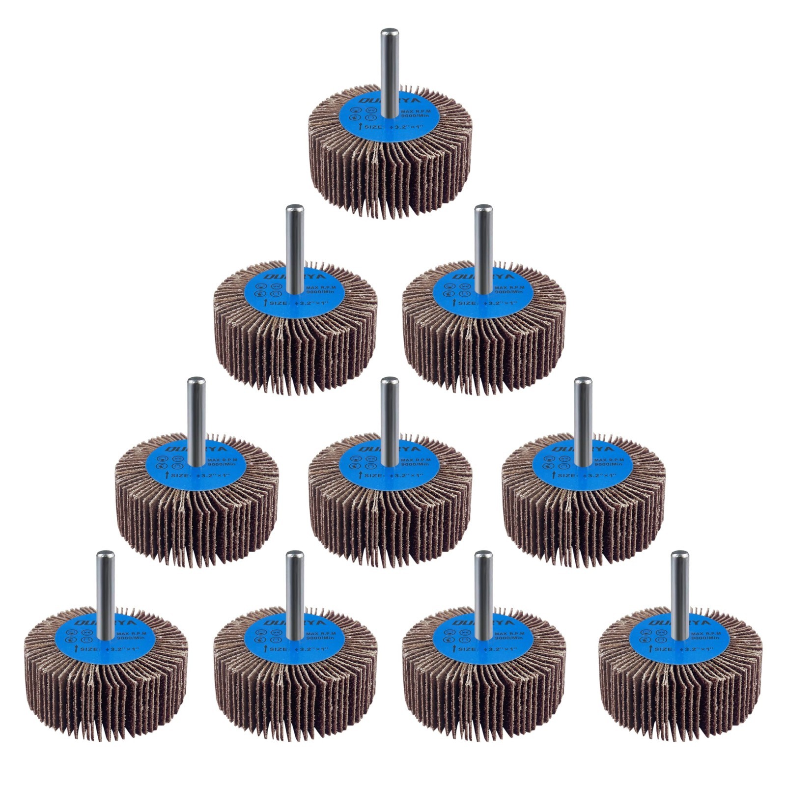 10-Pack 1/4″ Die Grinder Flapper Wheels, 80 Grit for Rust Removal & Polishing