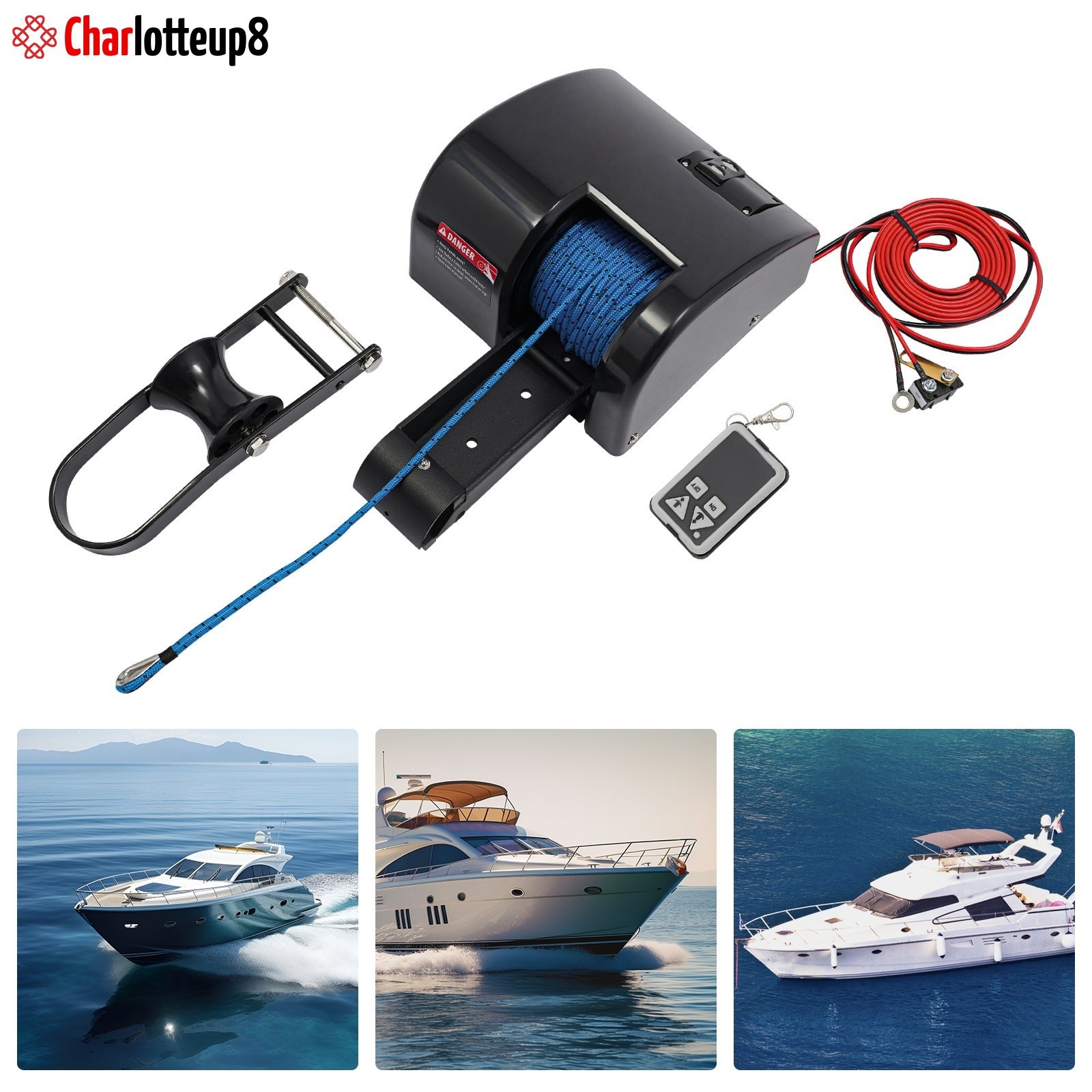 35lbs 12V Heavy Duty Boat Electric Anchor Winch with Wireless Remote Control
