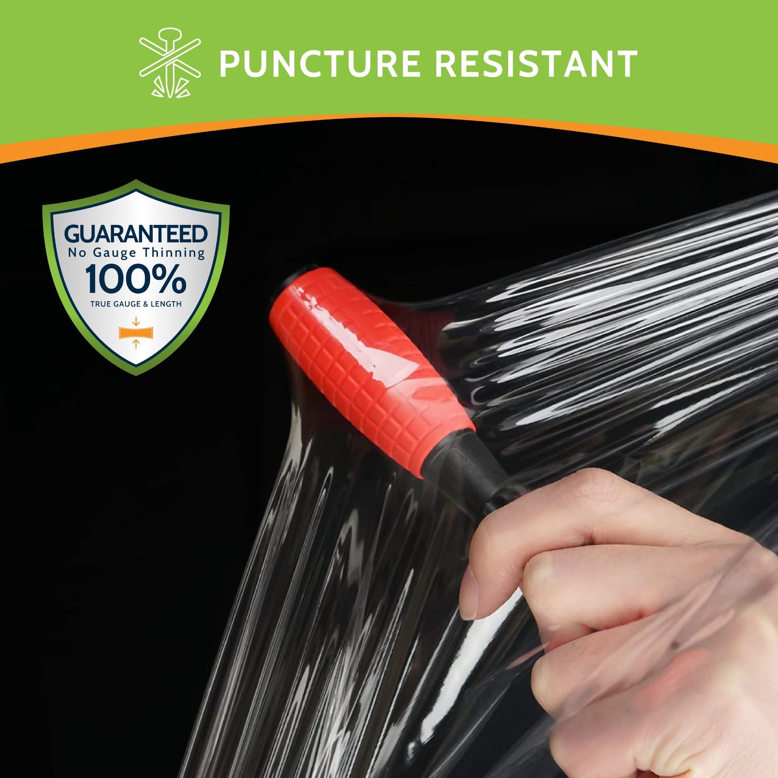12″ x 1500′ 80 Gauge 4 Rolls Pallet Wrap Stretch Film Hand Shrink Wrap 1500FT