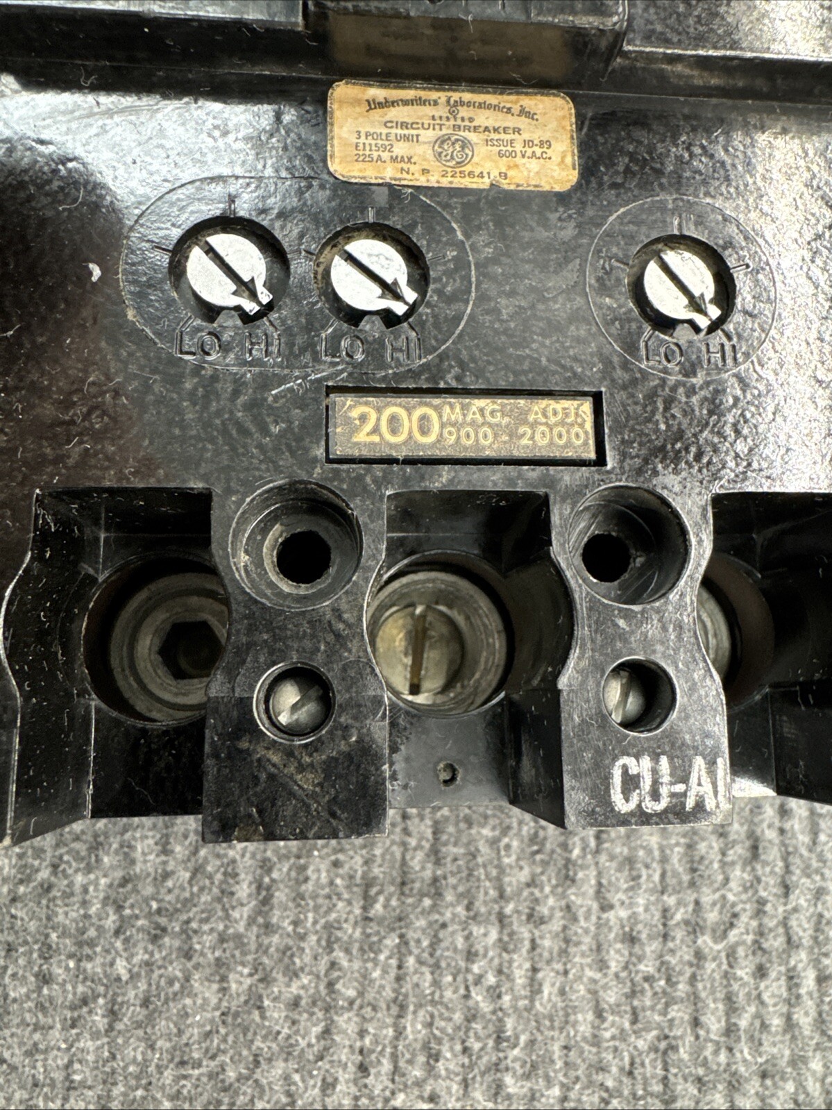 GE General Electric TFJ236200 3 Pole 200 Amp 600V 200a w/Lugs TFJ 900-2000 Trip