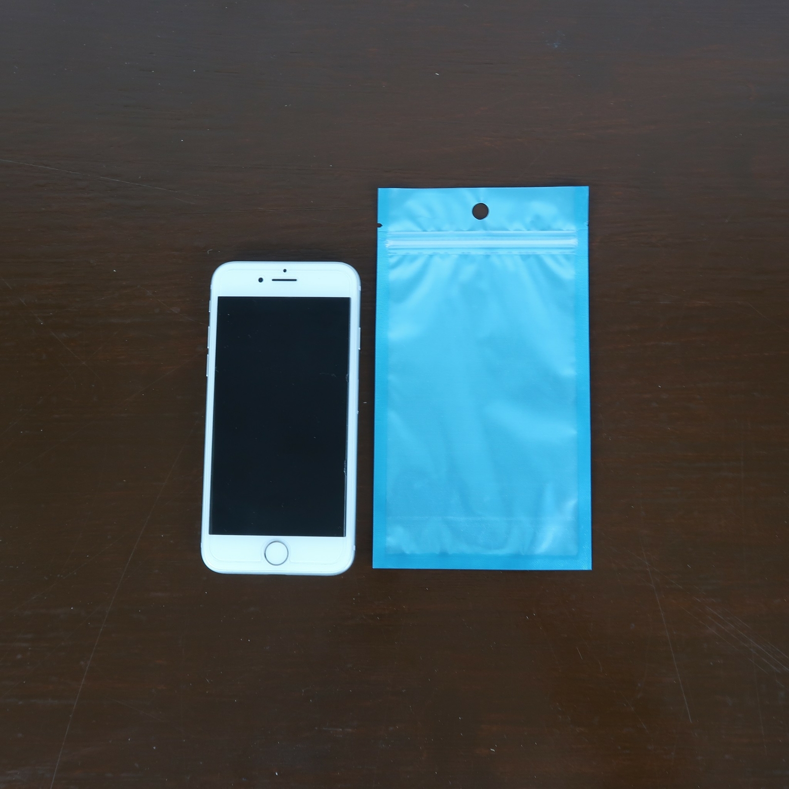 Flat Clear/Blue/Silver Mylar Zip Seal Bag Pouch with Hang Hole Variety QTY Sizes