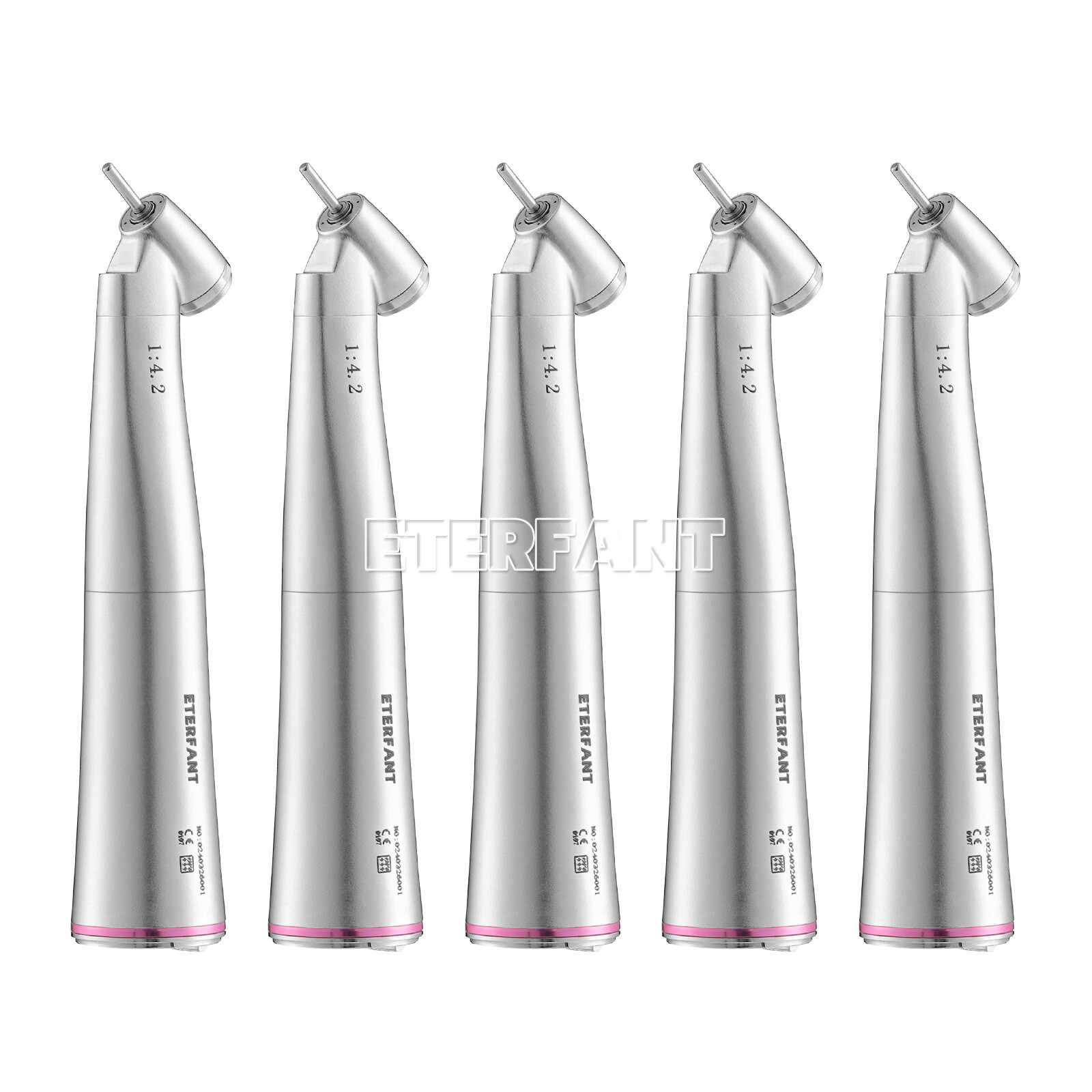 ETERFANT Dental 1:1 /1:4.2 Optic Fiber LED Contra Angle Straight Nose Handpiece