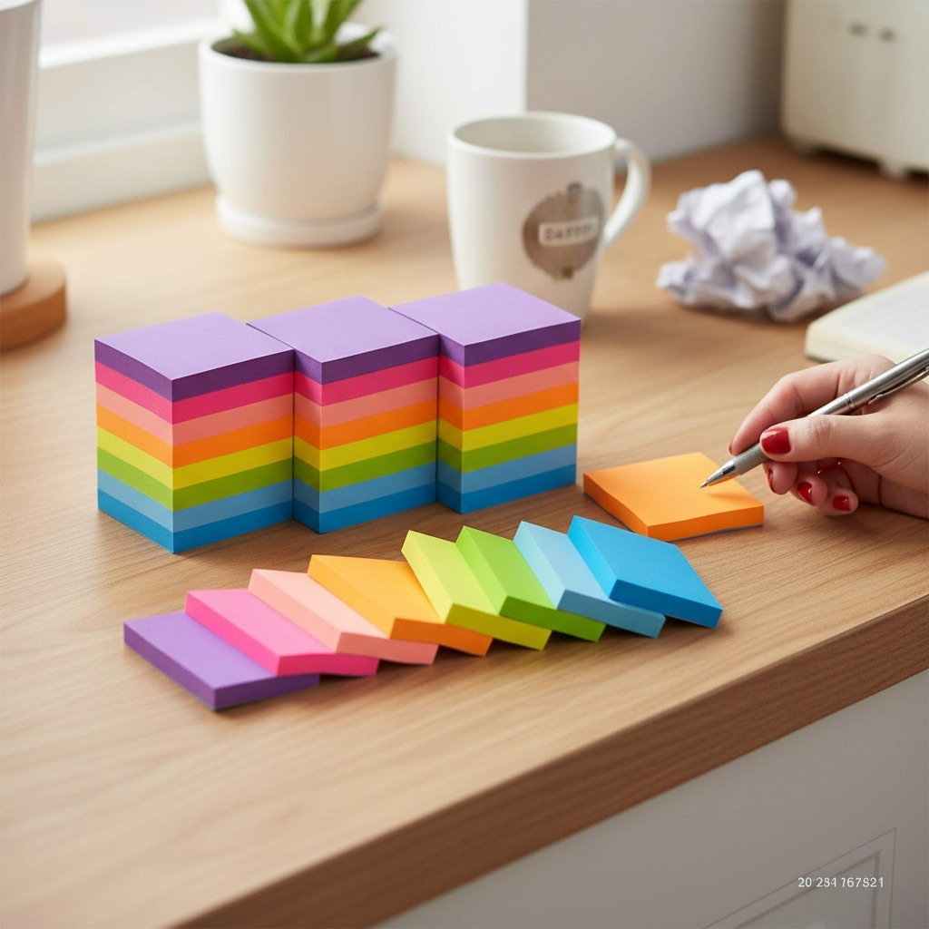 Bright 1.5×2 Inch Sticky Notes – 24 Pads, 8 Colors for School, Home & Office Use