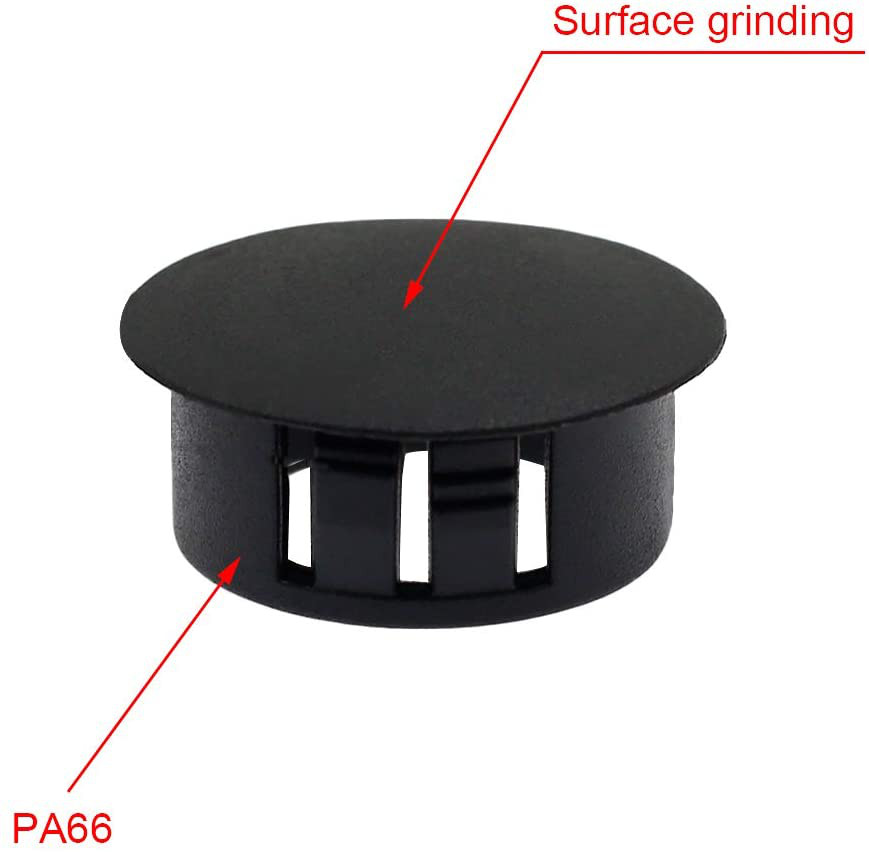 60PCS 10mm 3/8″ Black Hole Plugs Plastic Flush End Caps Black NEW