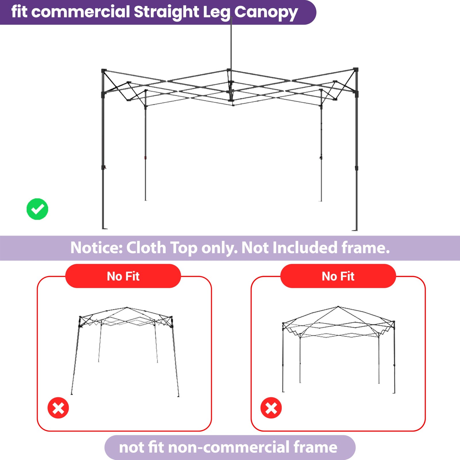 Tradesparker 10X15 Commercial Pop Up Canopy Replacement Top-Windproof