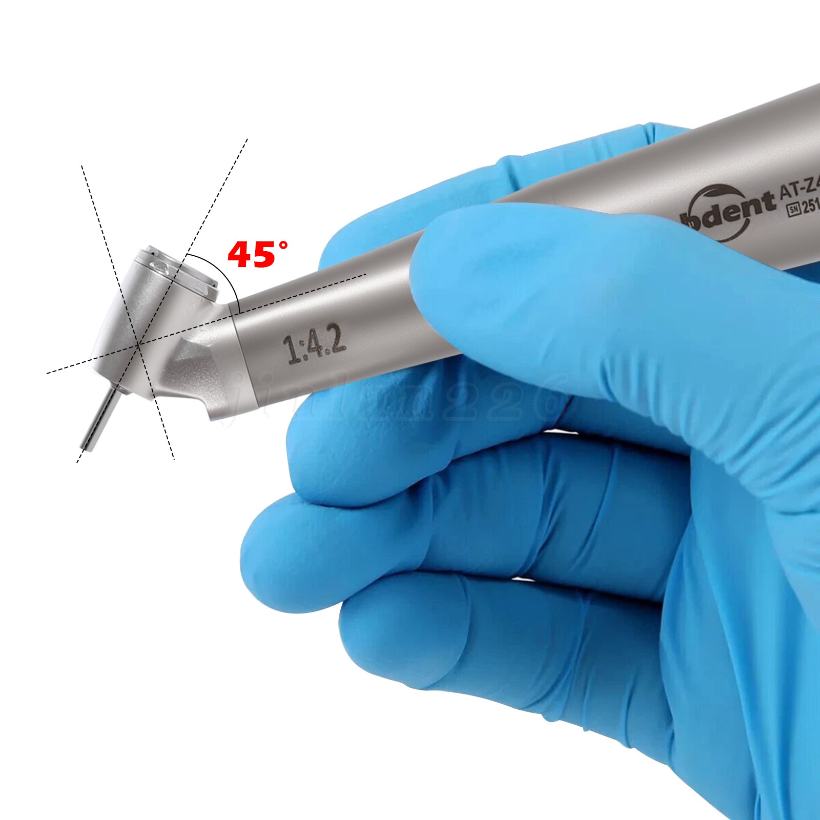Dental 45° Angle Surgical Handpiece Electric 1:4.2 Mist Jet Spray NSK TiMax Z45L