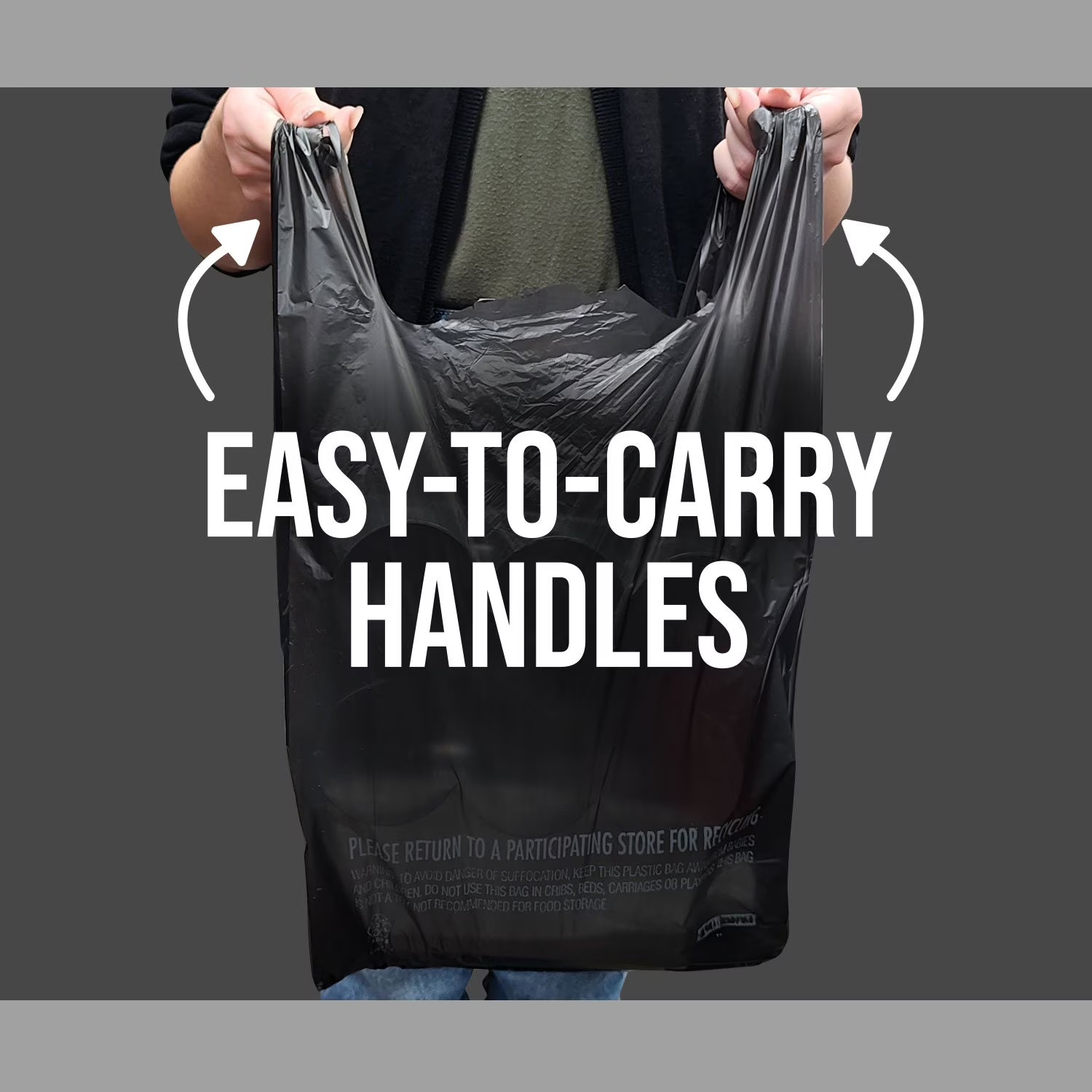 Black T-Shirt Carryout Bags, 11.5″ x 6.5″ x 22″ 1000 ct. Free Shipping