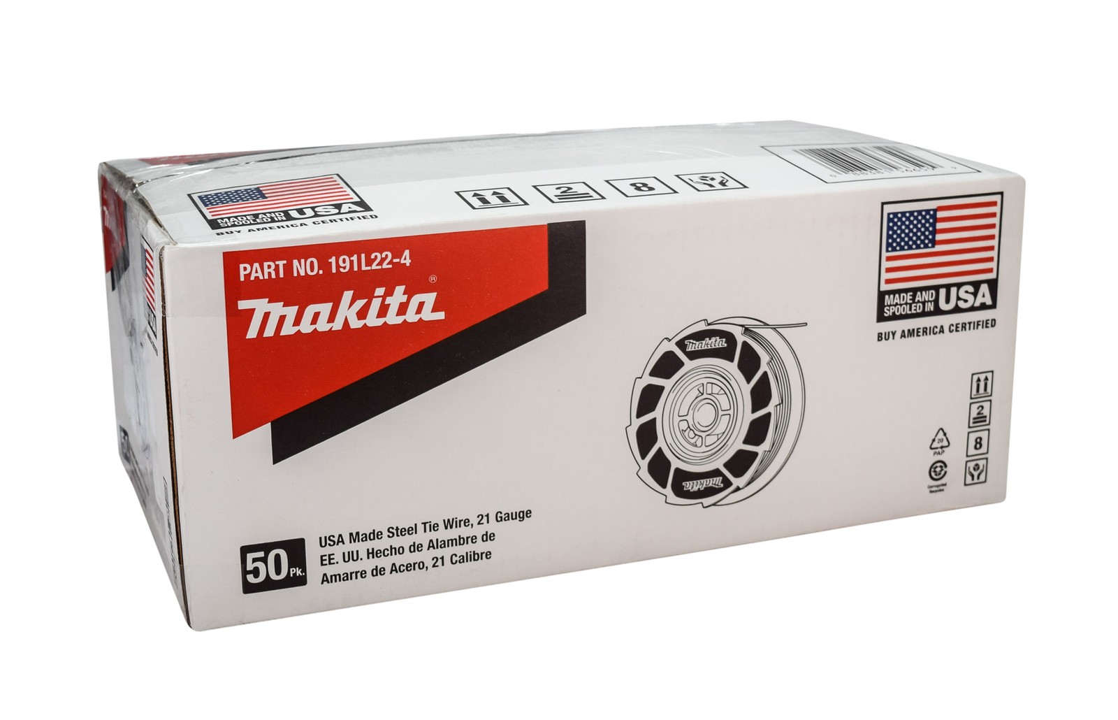 Makita USA-Made Rebar Tie Wire, 21 Gauge Galvanized Steel Wire, 50 Coils per Pk