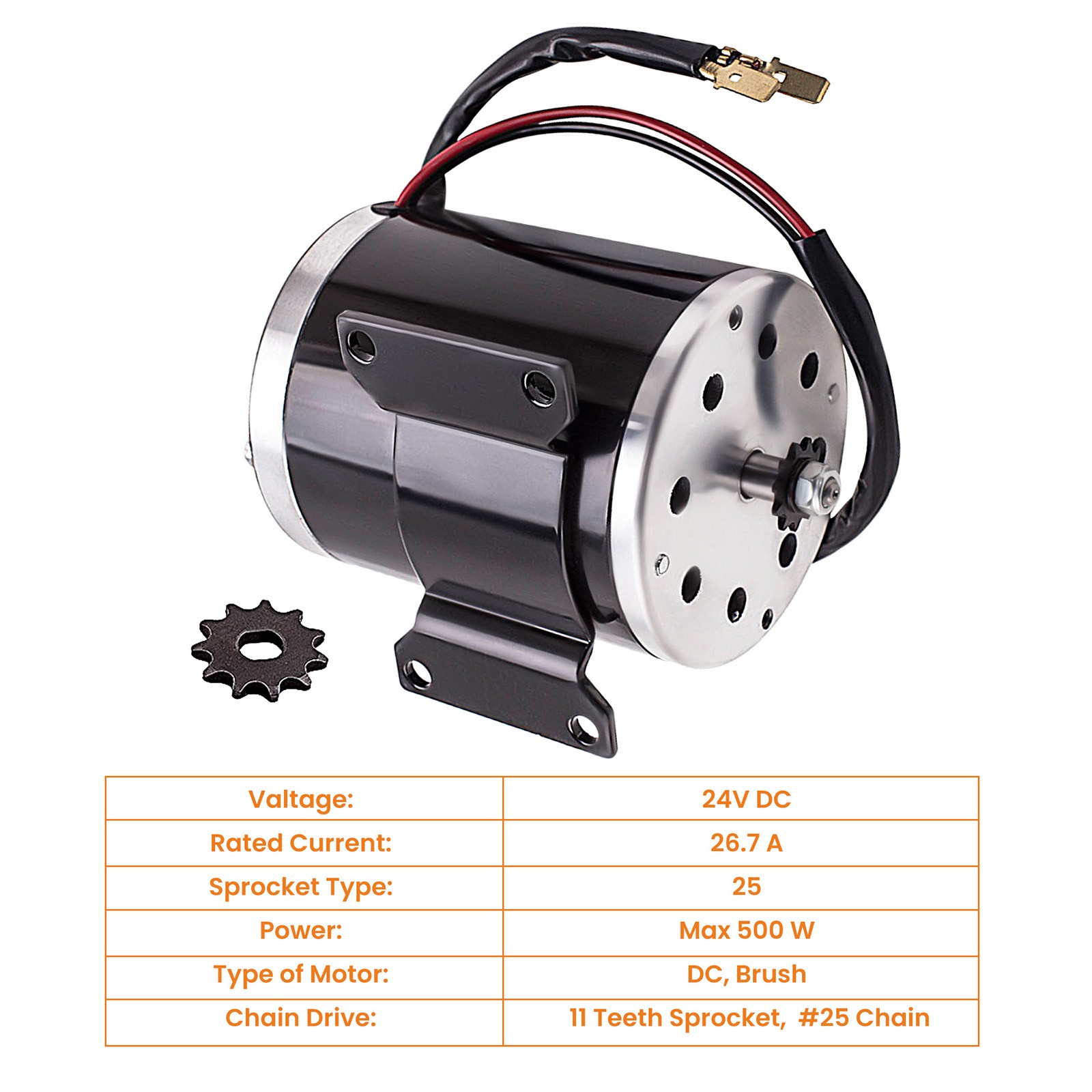 24V 500W 2800-3000Rpm Electric Motor for scooter bike go-kart minibike MYZY1020