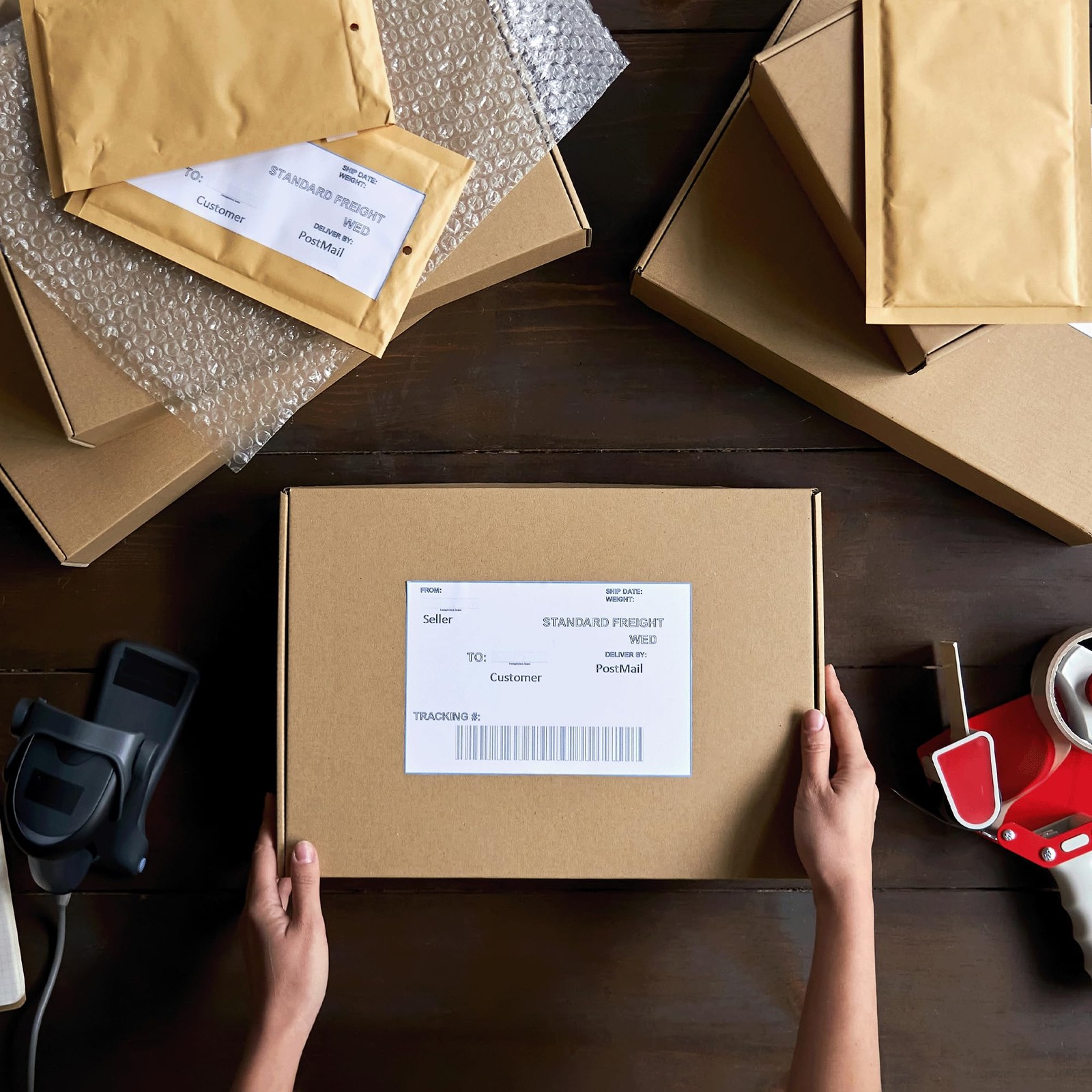 Kraft Shipping Boxes 9″ x 6″ x 2″ (25-Pack) Foldable & Crush-Proof | Corrugat…