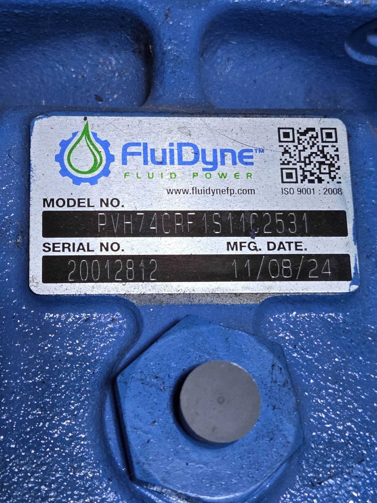 FluiDyne PVH74 Hydraulic Pump PVH74CRF1S11C2531 NEW 1-1/4” Shaft Piston Pump