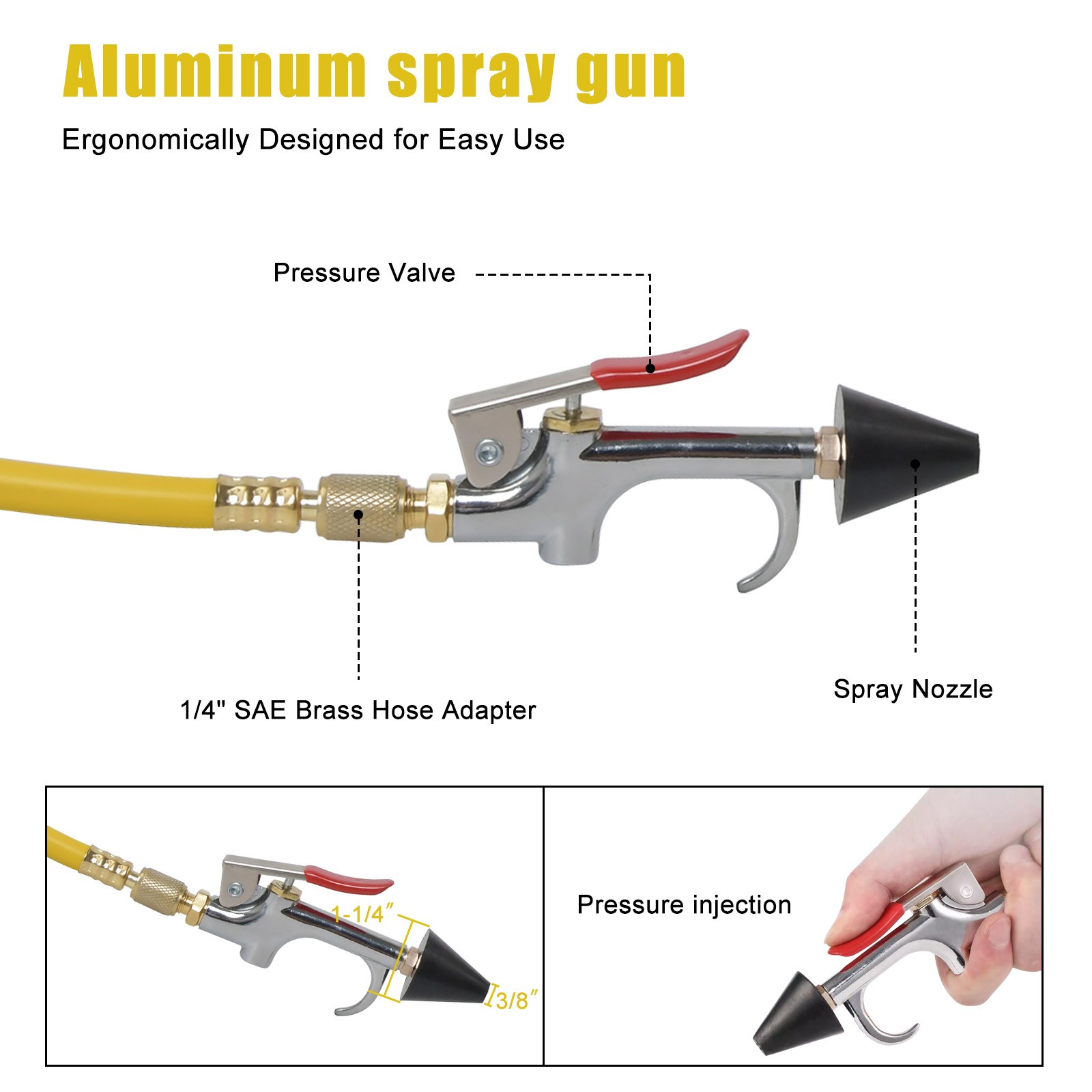 AC Flush Kit Automotive Air Conditioner System Clean Canister Flushing Gun Tool~