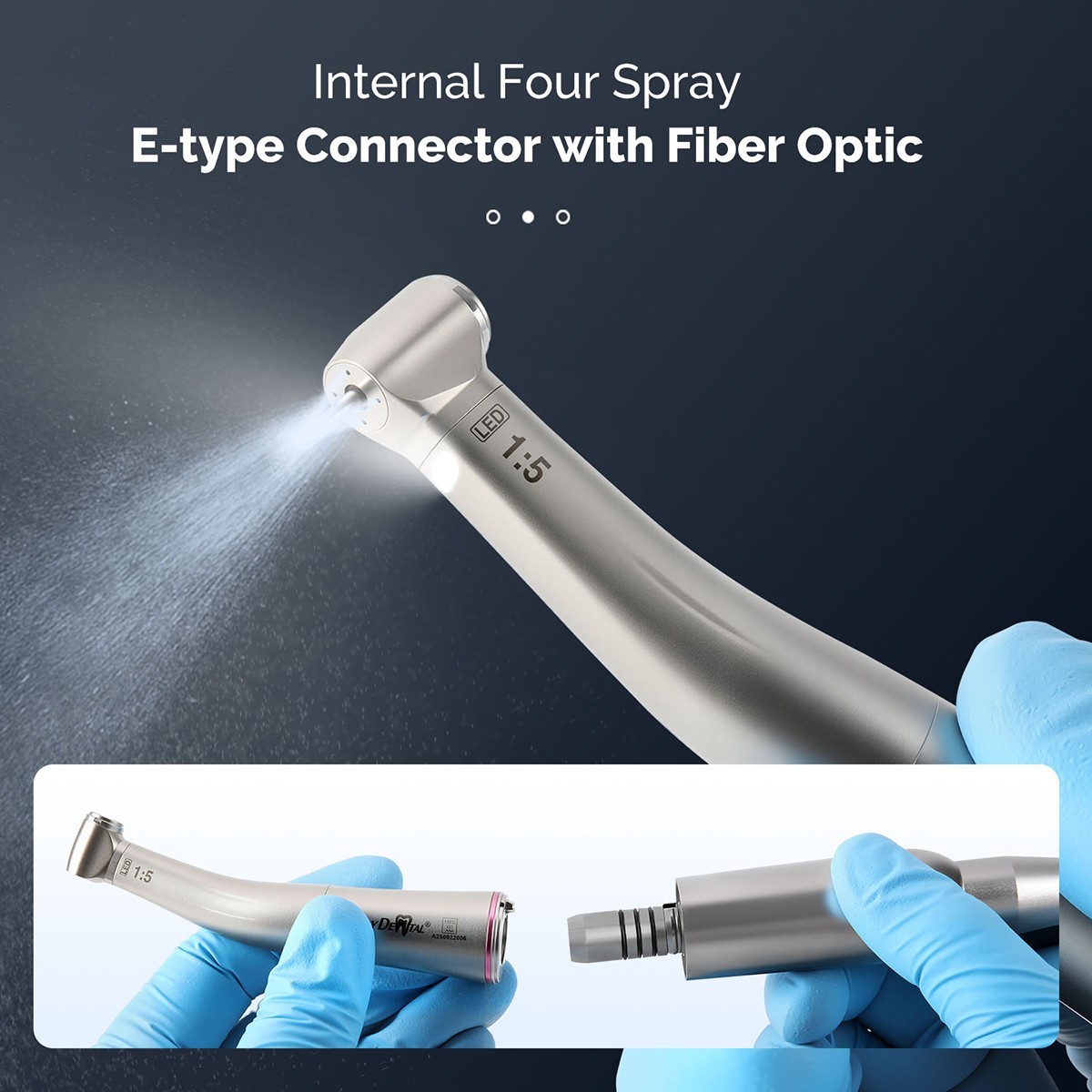 NSK Style Dental 1:1/1:5/16:1 Fiber Optic LED Contra Angle E-type Handpiece