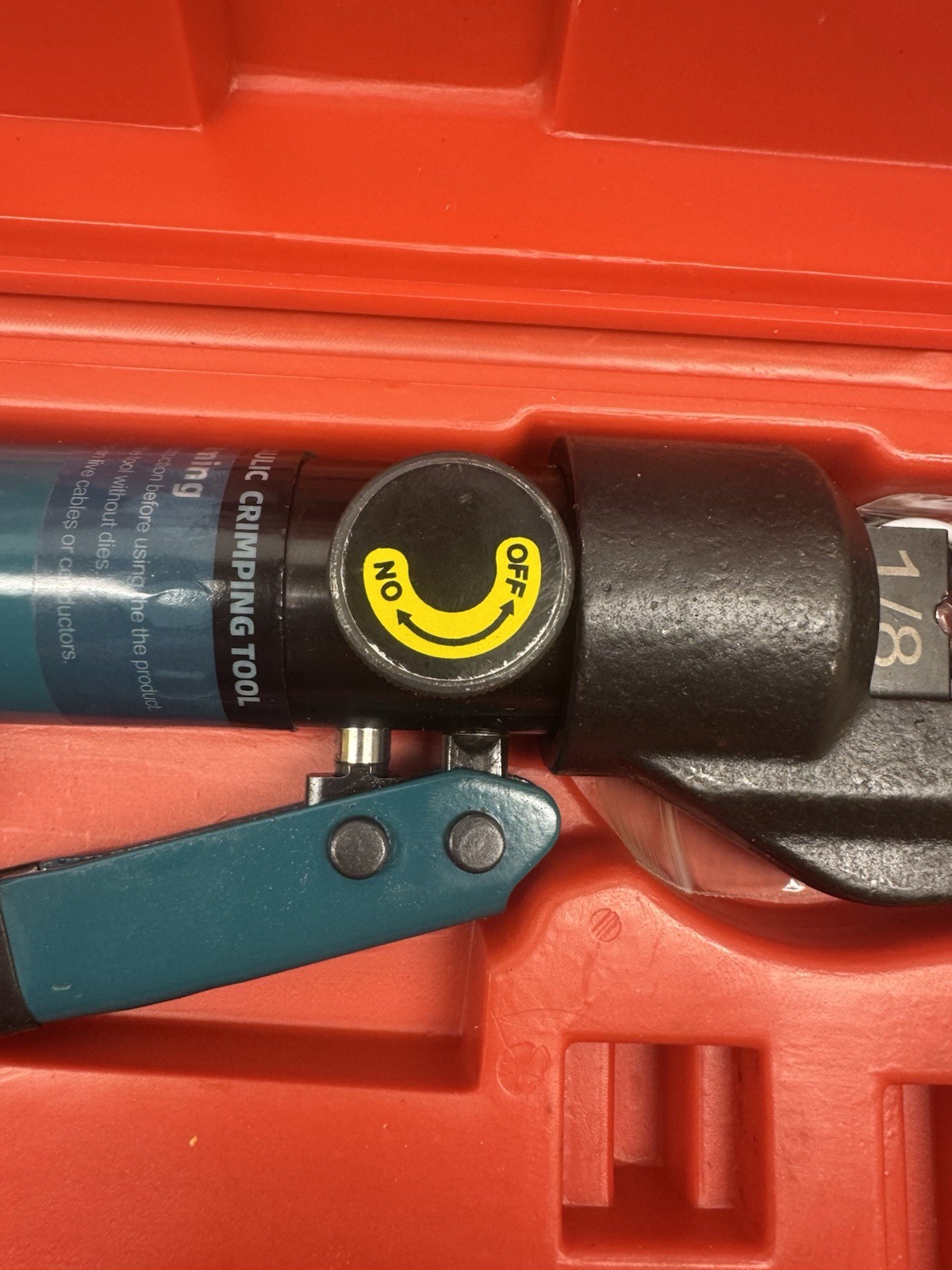 Muzata Hydraulic Hand Crimper Tool for Cable With Hard Side Carry Case 1/8”