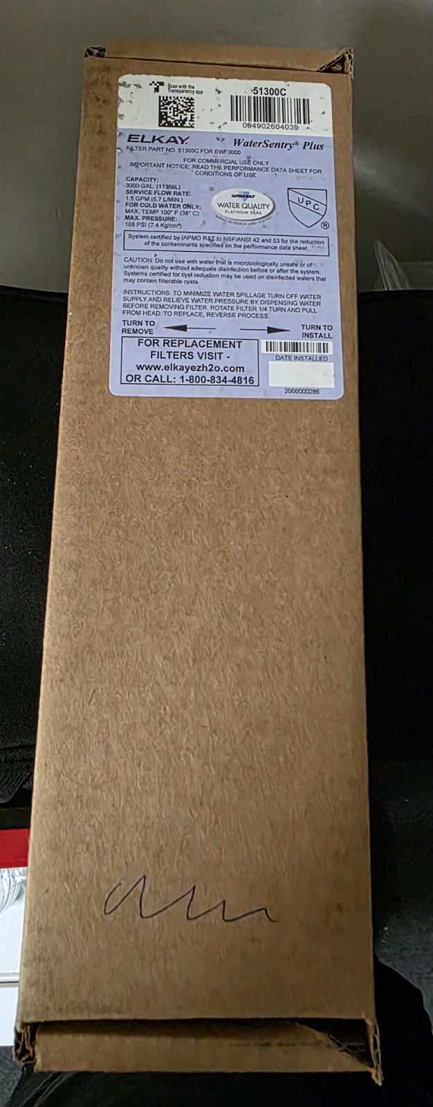 Elkay WaterSentry 51300C Replacement Filter For EWF3000