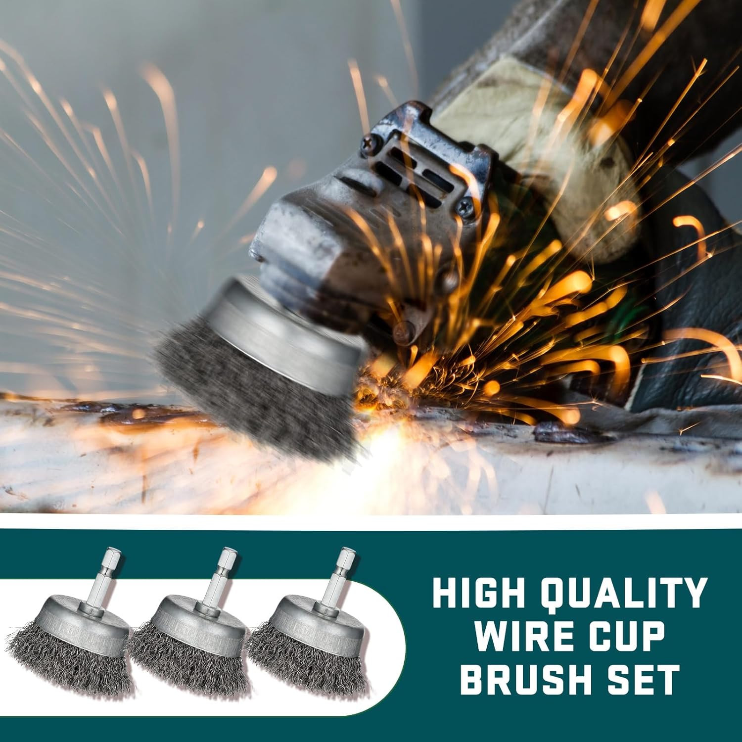 20 Pcs Wire Cup Brush for Drill Abrasive 2″ Wire Wheel Brush 1/4 Inch Hex Shank,