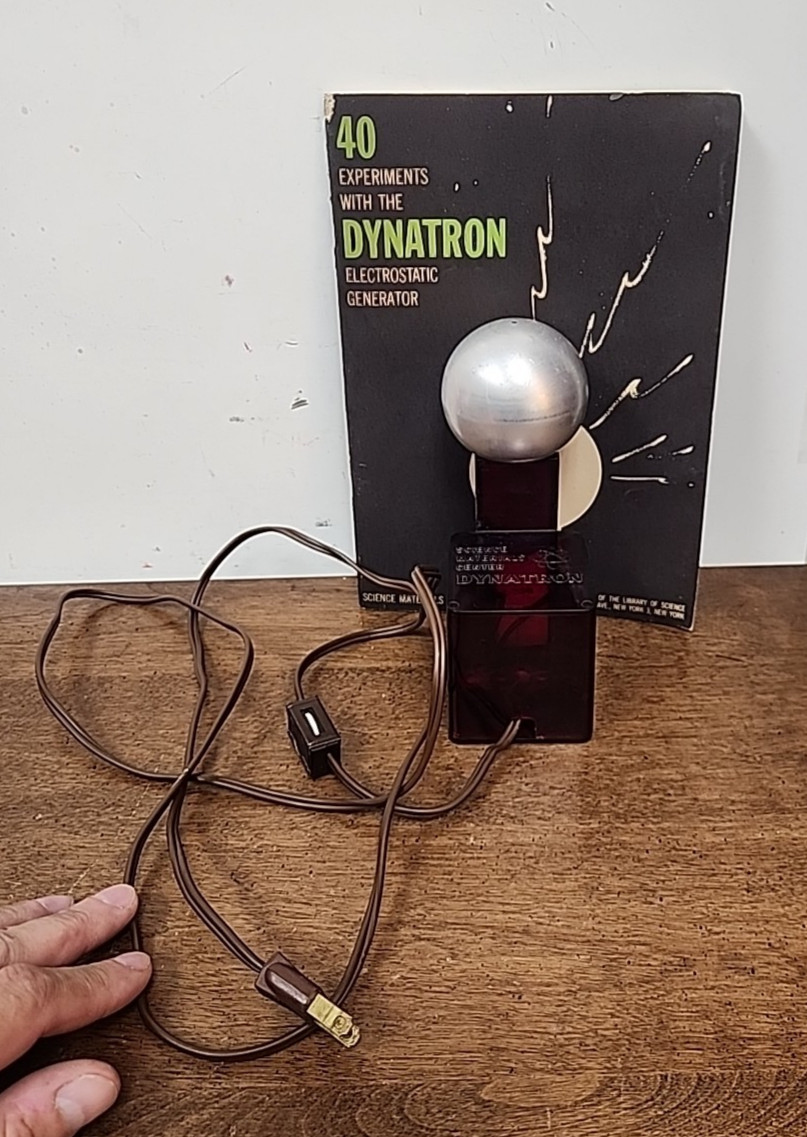 VINTAGE DYNATRON ELECTROSTATIC GENERATOR – WORKING WITH EXPERIMENT BOOK
