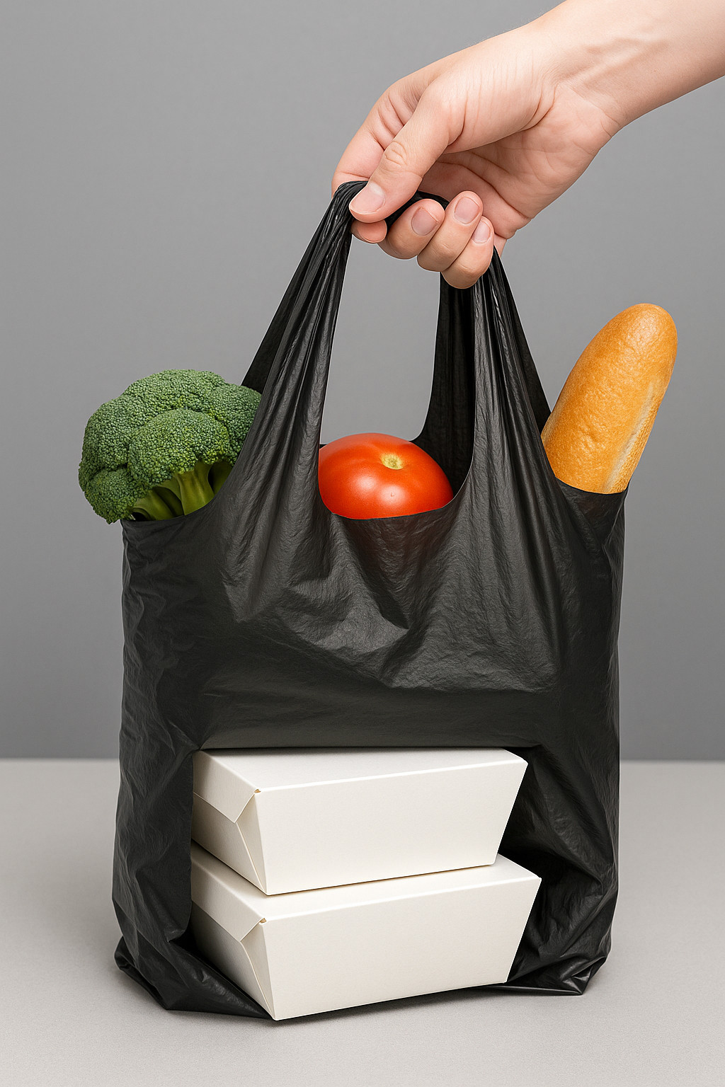 “1/6 Large Black T-Shirt Shopping Bags 21×6.5×11.5 Grocery Retail .51mil”
