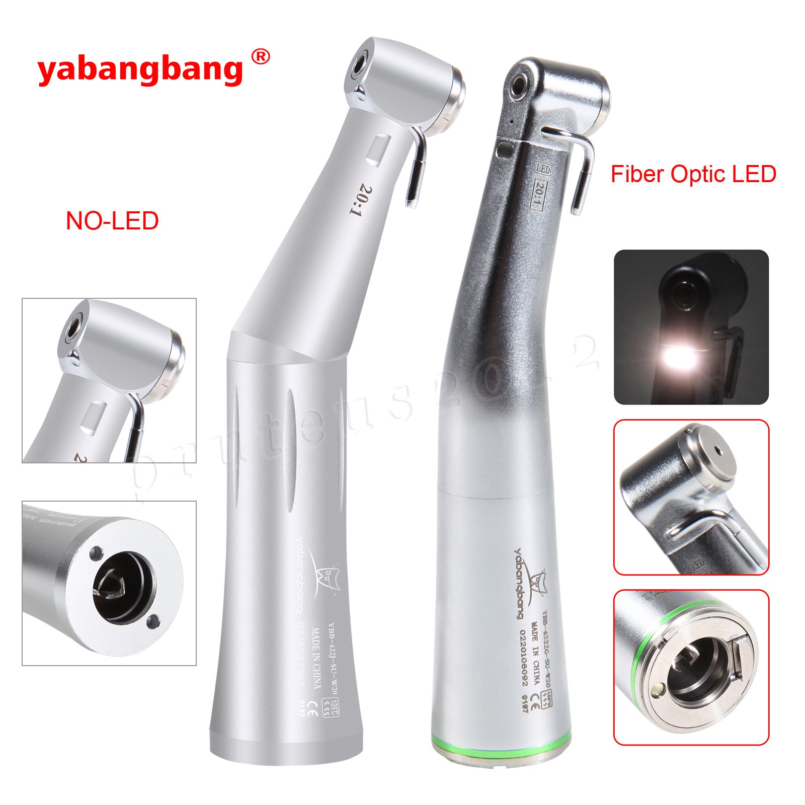 Dental Implant Handpiece 20:1 Reduction Fiber Optic LED/No LED Contra Angle NSK