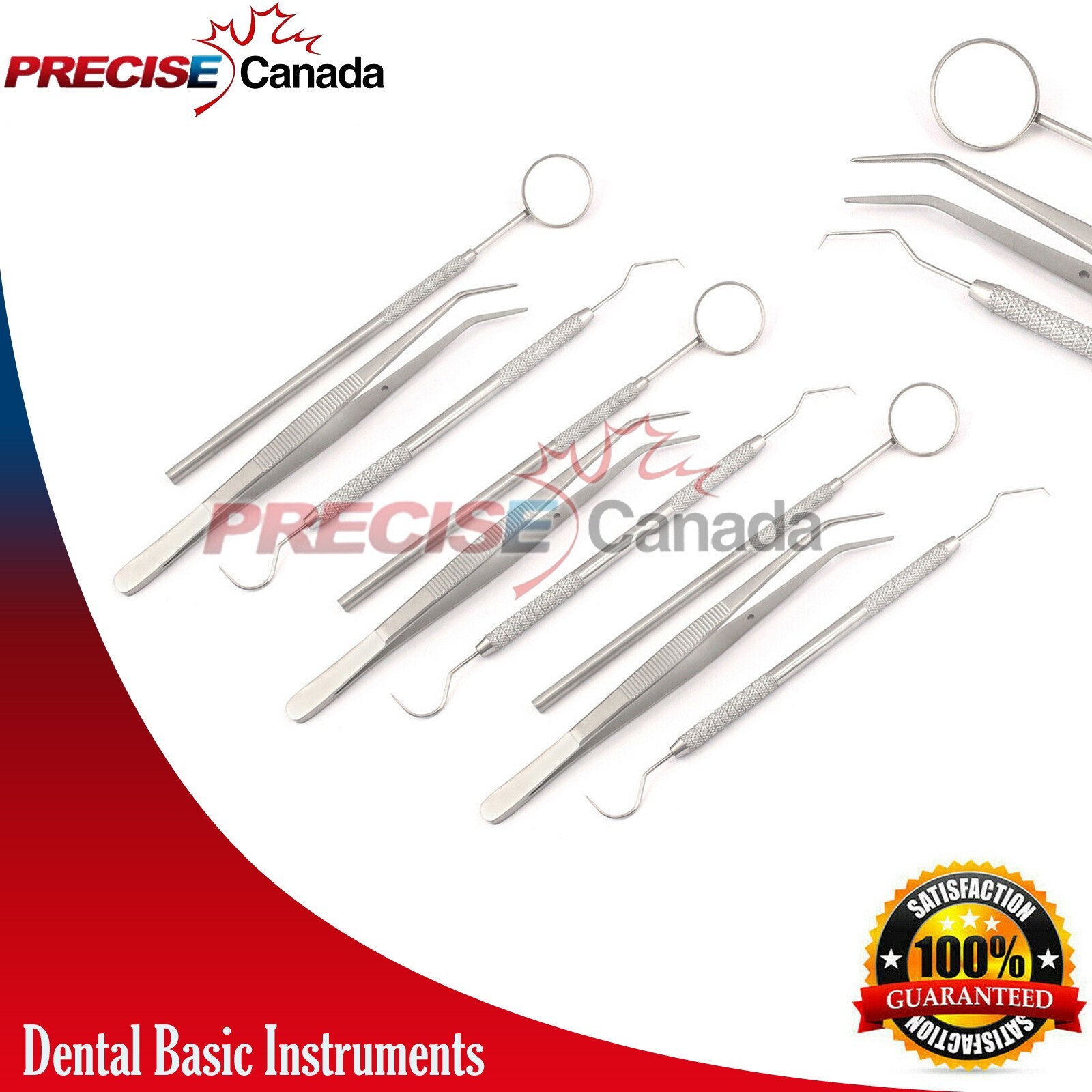 45 Basic Dental Instruments Set Tweezer Explorer Mirror plier German Grade