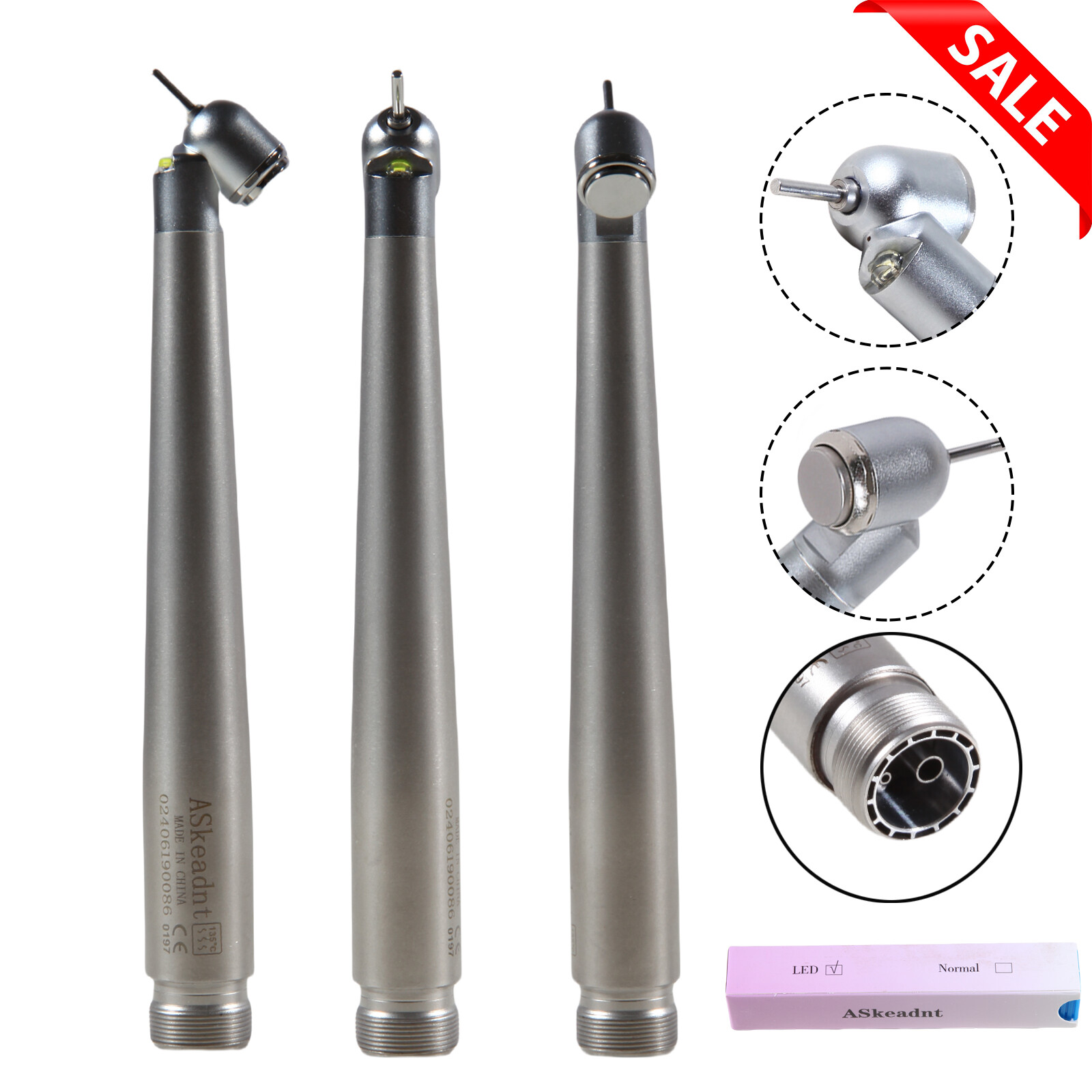 45 Degree LED E-generator Dental High Speed Handpiece Push 2 Hole for NSK AC2