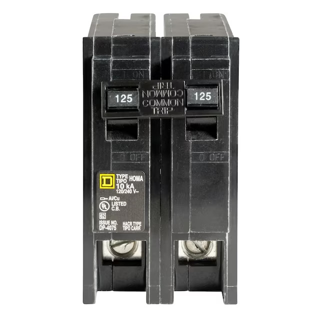 Square D HOM2125CP Homeline 125A 2-Pole Plug-On Circuit Breaker 120/240V