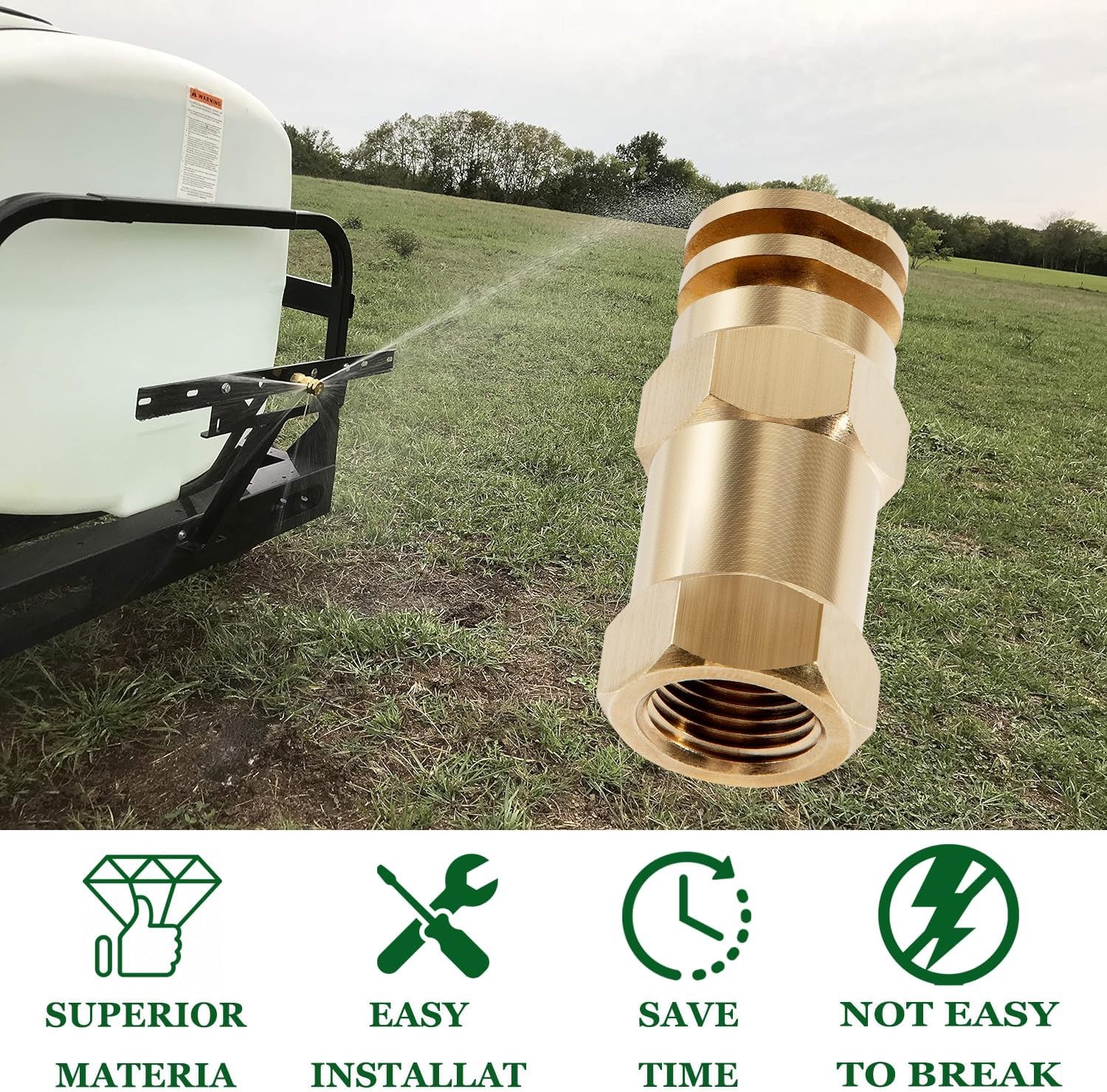 6542-1FBA Boomless Spray Nozzle For Agriculture, Lawn Care & General Watering
