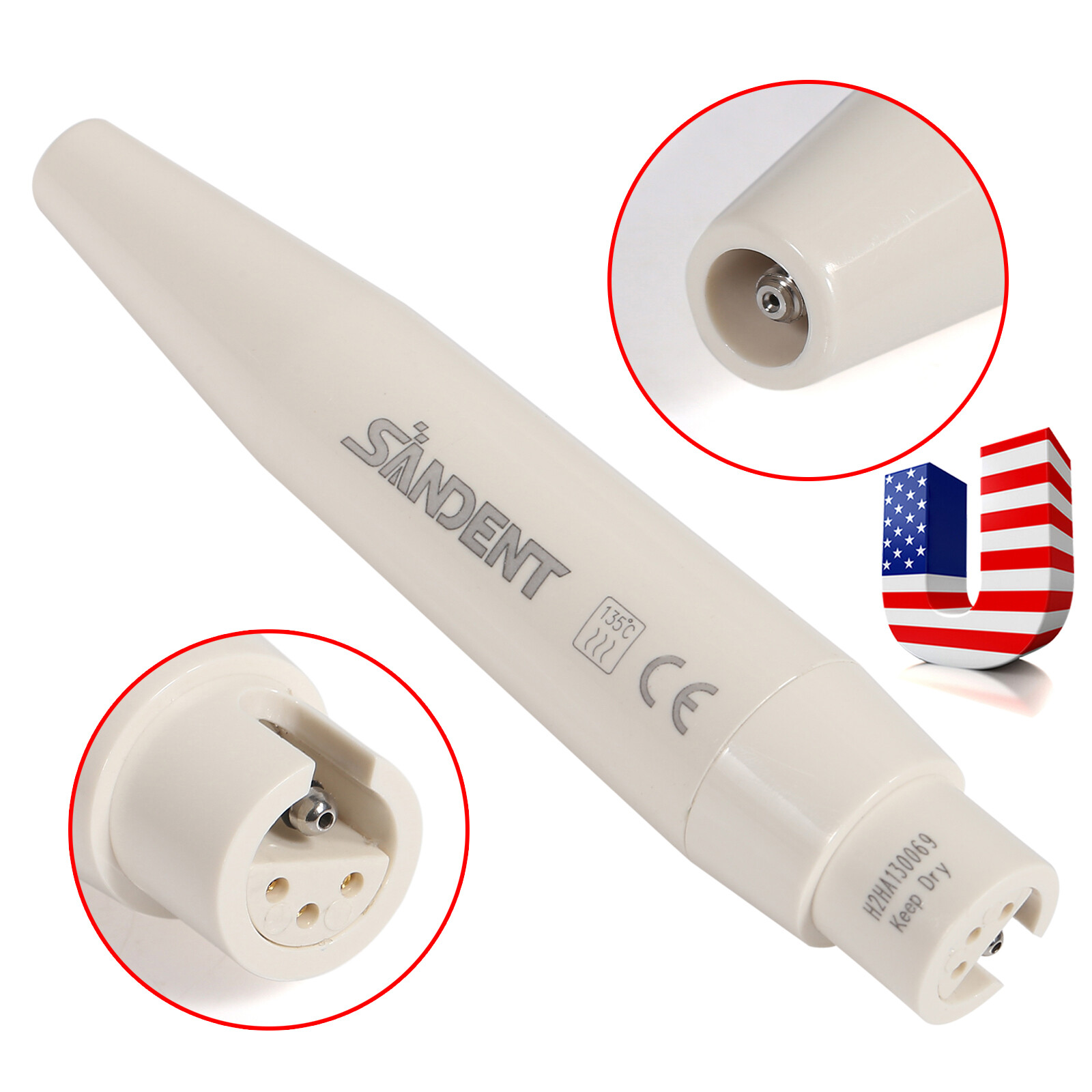 USA SANDENT Dental Piezo Ultrasonic Scaler Handpiece Fit DTE SATELEC Tips SK-D1