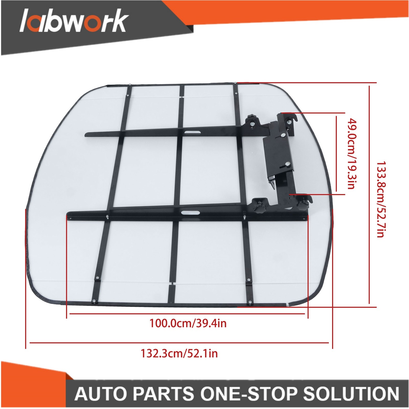 Labwork 52″ X 52″ For ROPS Snow Shield White Canopy Tractor 2″ x 2″ or 2″ x 3″