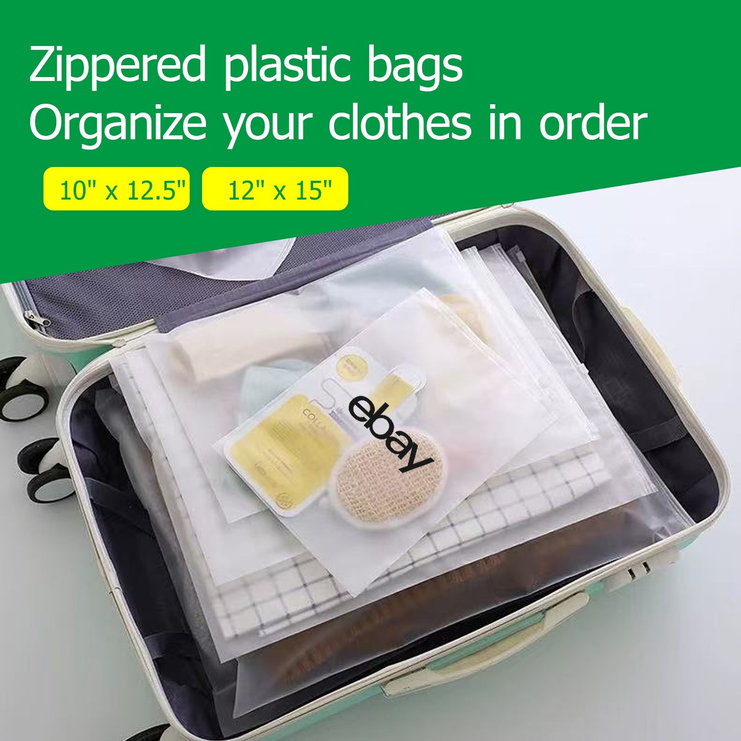 50 pcs 12″x15″ Frosted Zipper Clothing Bag Polyjacket/Polymailer UL