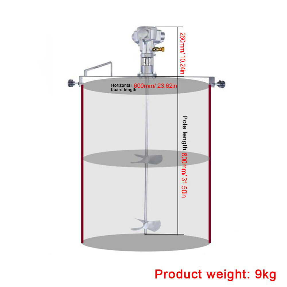 Pneumatic, stainless steel, 50 gallon/200L storage tank, paint mixing,