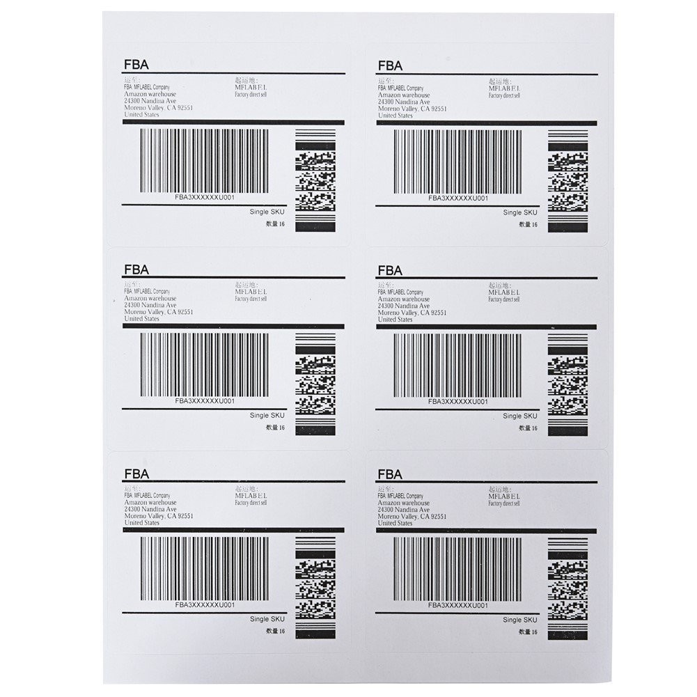 6000 4″ x 3 1/3″ Laser Ink Jet Address Shipping Self Adhesive Labels 6 per sheet