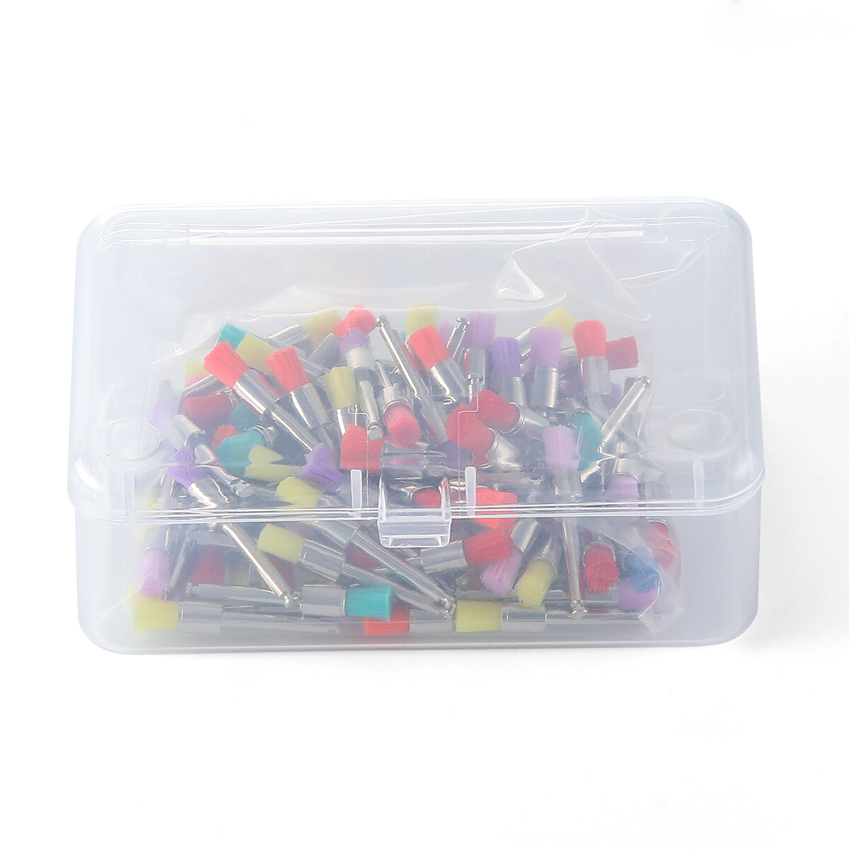 US 100pcs Dental Colorful Nylon Polishing Polisher Prophy Brushes Bowl Flat Type